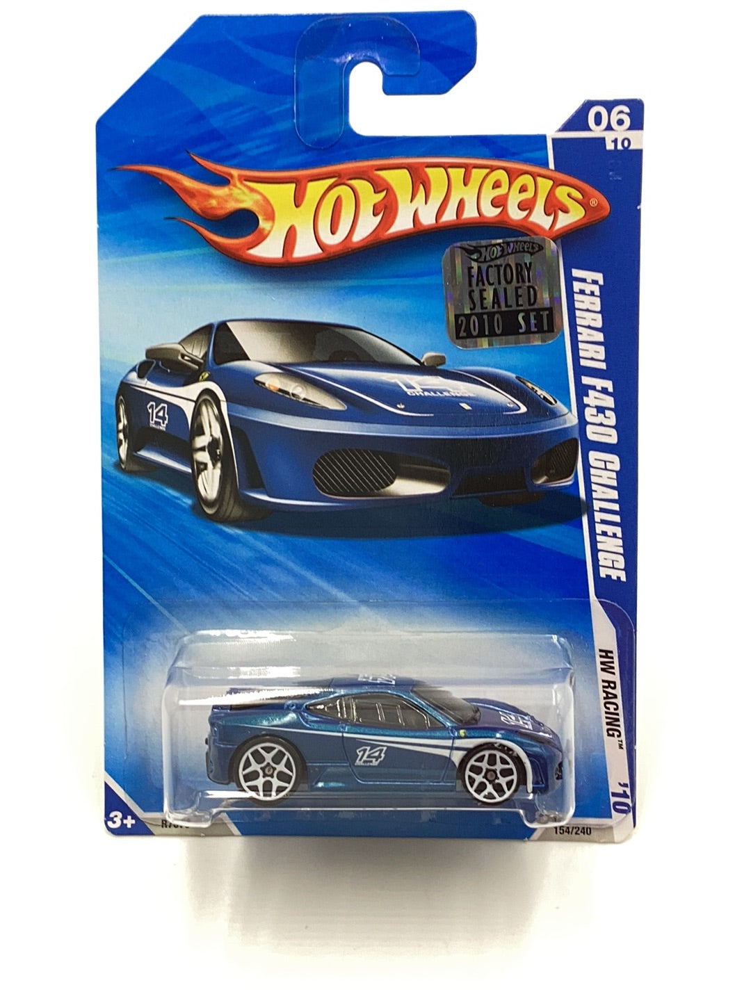 2010 Hot Wheels #154 Ferrari F430 Challenge Toys r Us exclusive factory sealed sticker with protector