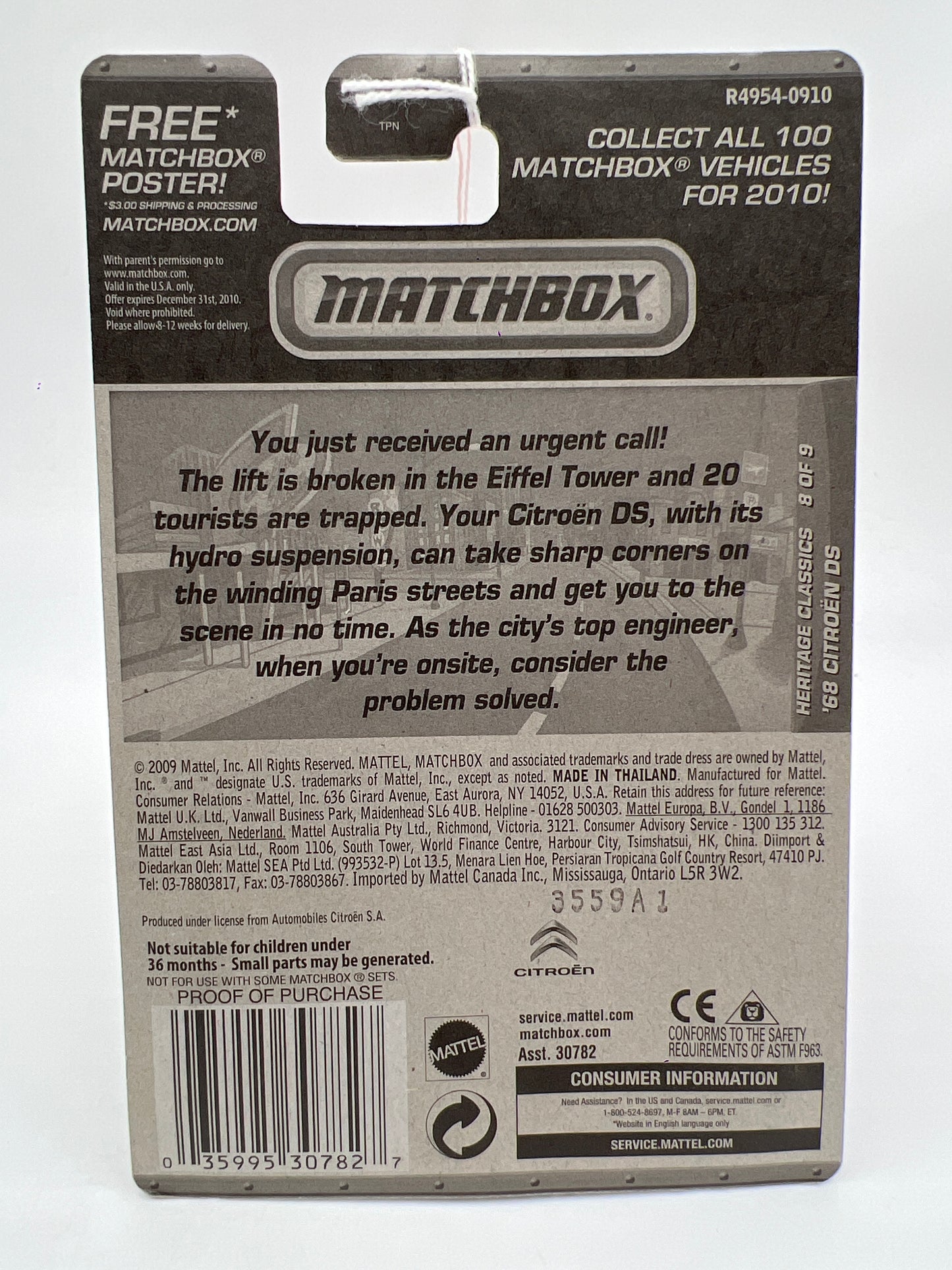 Matchbox Heritage Classics #23 68 Citroen DS Blue 216N