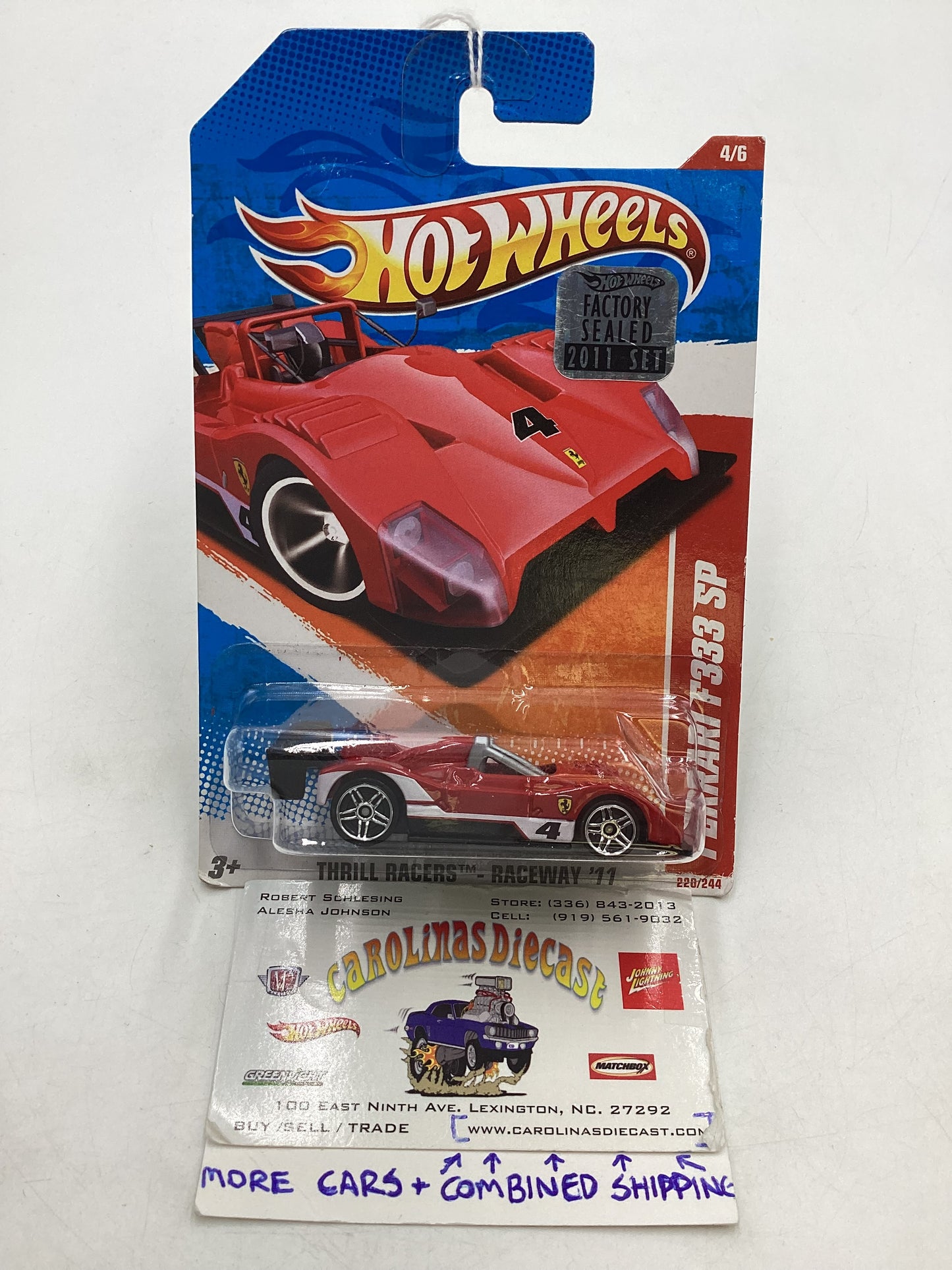 2011 Hot Wheels #220 Ferrari F333 SP Red Factory Sealed