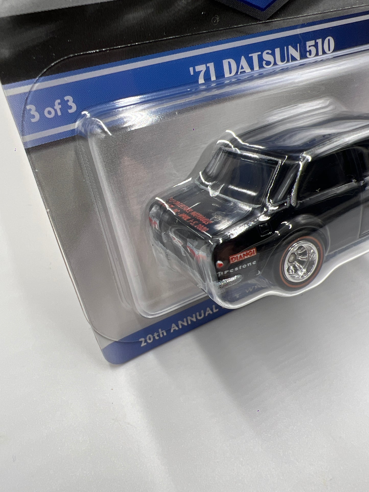 2020 Hot Wheels 20th Annual Collector Nationals 71 Datsun 510 1246/5000 Black W/Protector