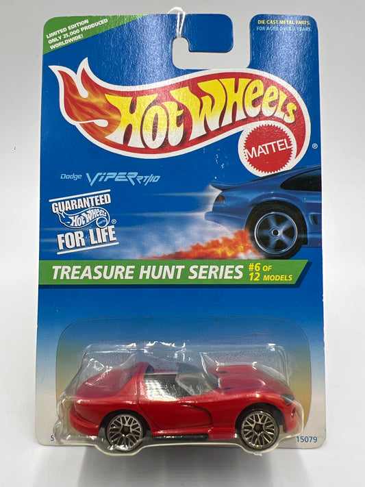 1996 Hot Wheels Treasure Hunt #433 Dodge Viper RT/10 Red Card Not Perfect