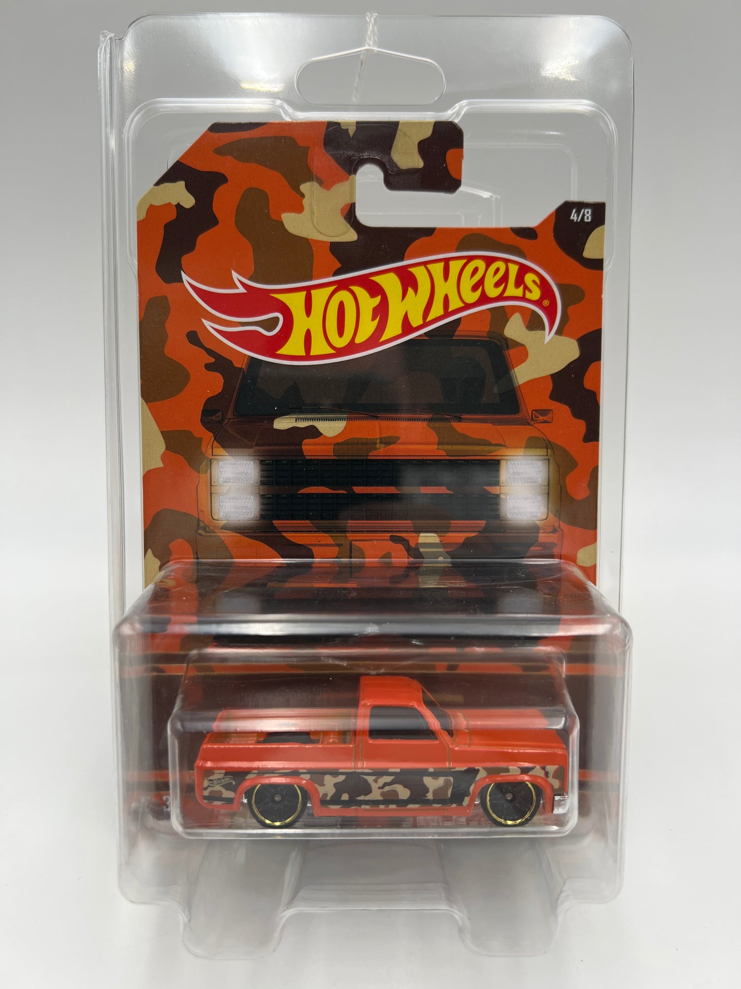 Hot Wheels Camouflage Series #4 83 Chevy Silverado Orange W/Protector