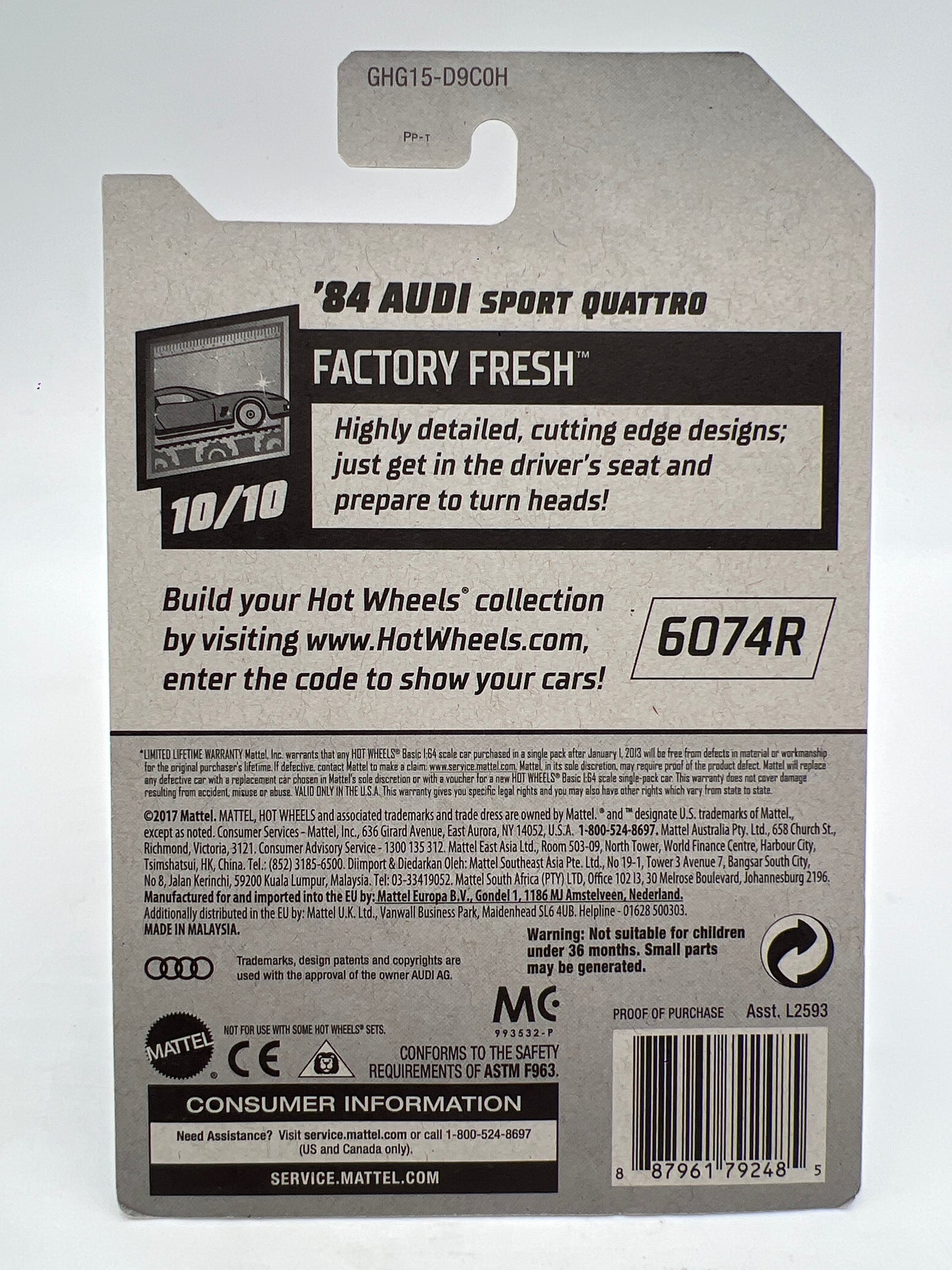 2020 Hot Wheels Super Treasure Hunt #145 84 Audi Sport Quattro Red W/Protector