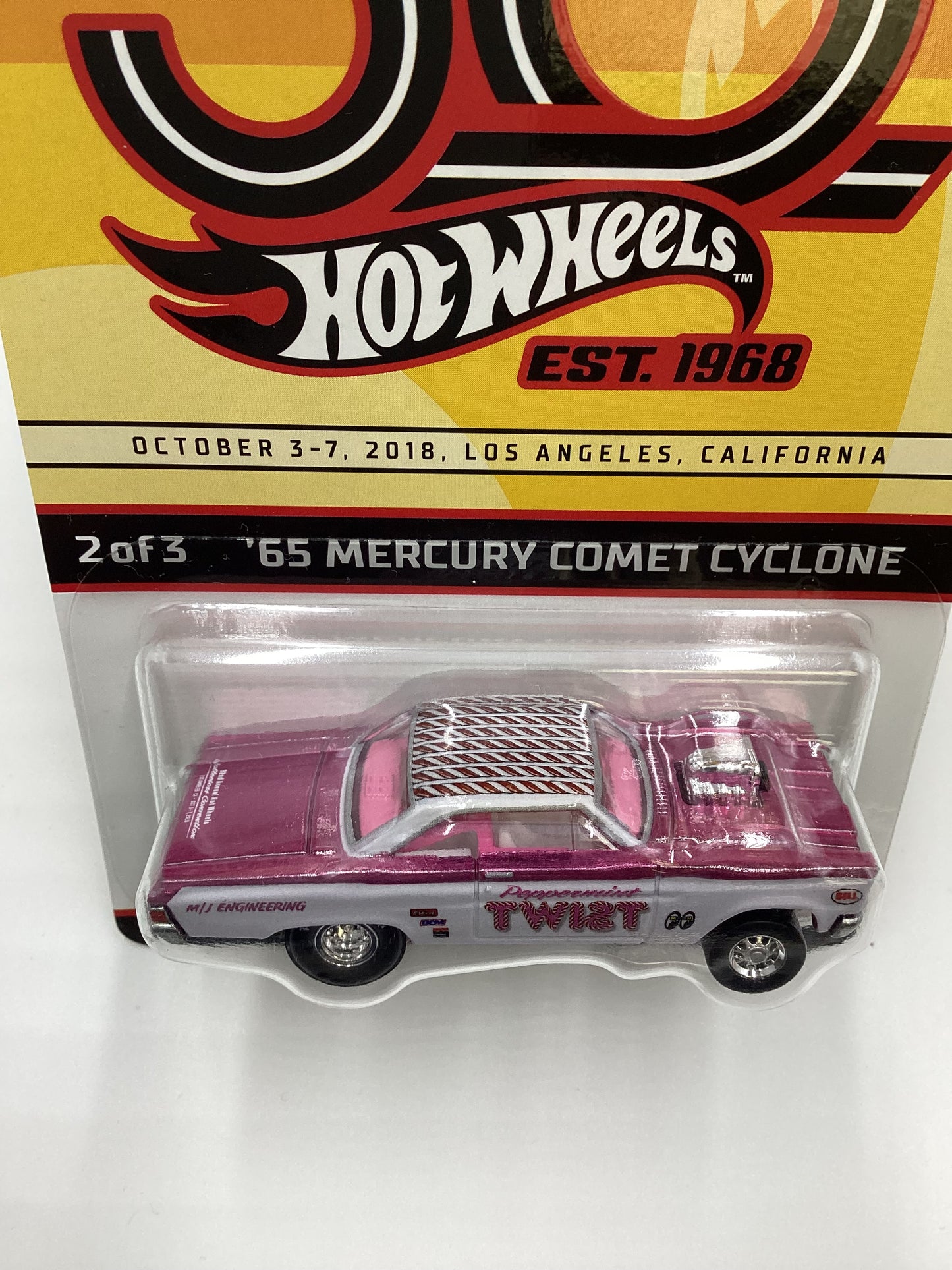 Hot Wheels 2018 32nd Annual Convention LA 65 Mercury Comet Cyclone Peppermint Twist with protector 2989/6000