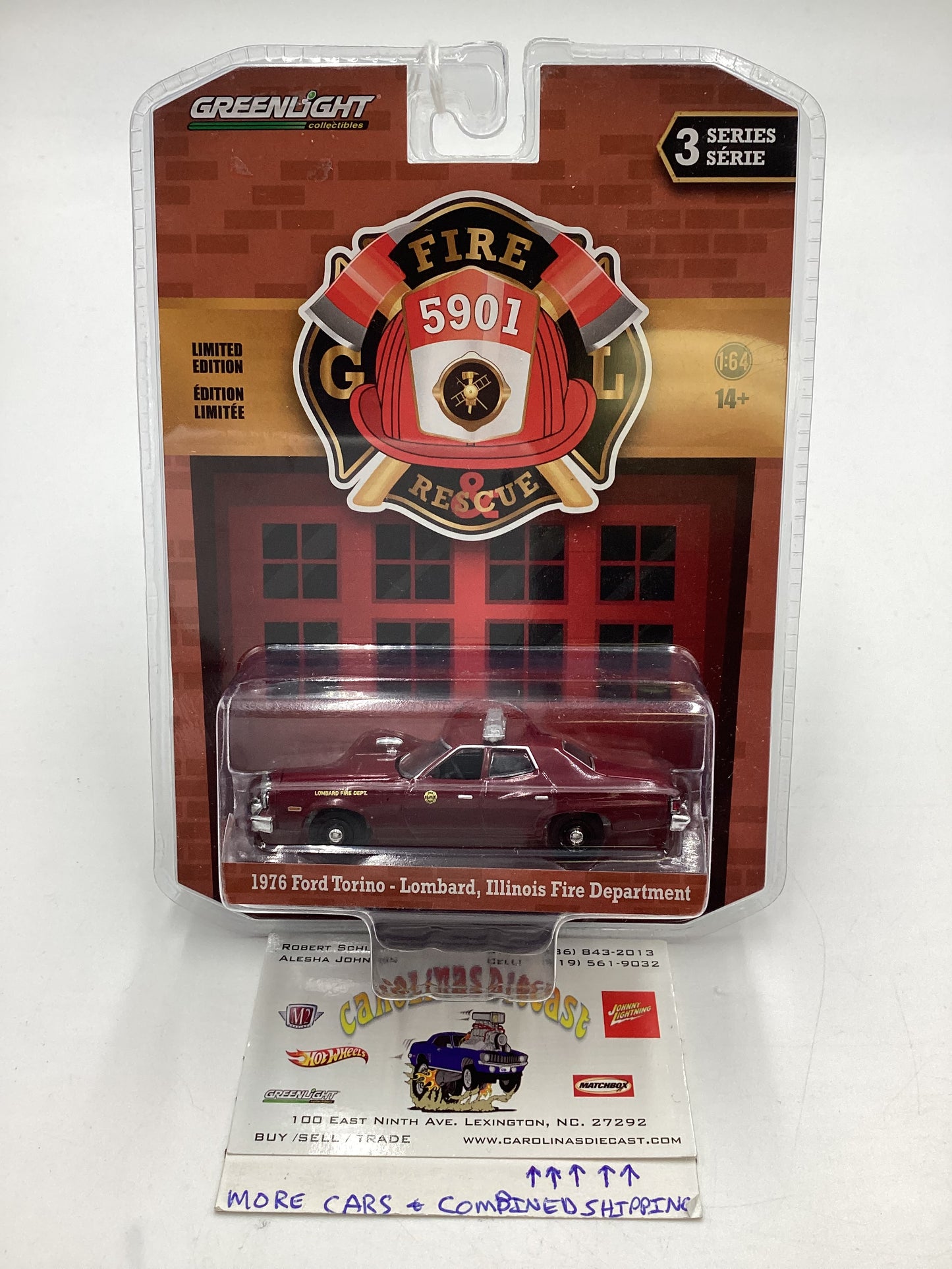 Greenlight GL 5901 Fire and Rescue Series 3 1976 Ford Torino Lombard Illinois Fire Department 177D