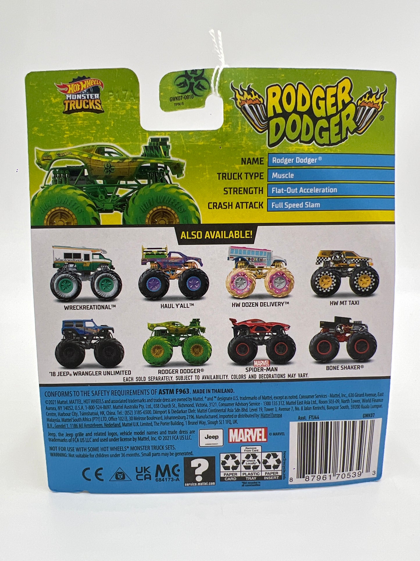 Hot Wheels Monster Trucks Super Fueled #60 Rodger Dodger 134D