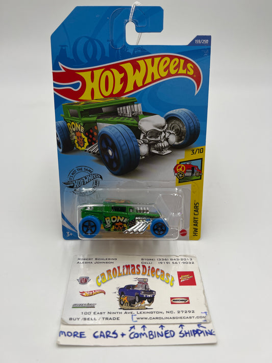 2020 Hot Wheels Art Cars #159 Bone Shaker Green Intl. Card 59D