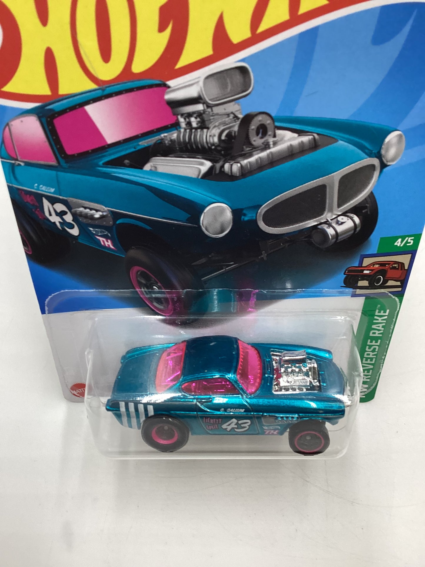 2024 Hot Wheels #153 Volvo P1800 Gasser Blue Super Treasure Hunt W/Protector