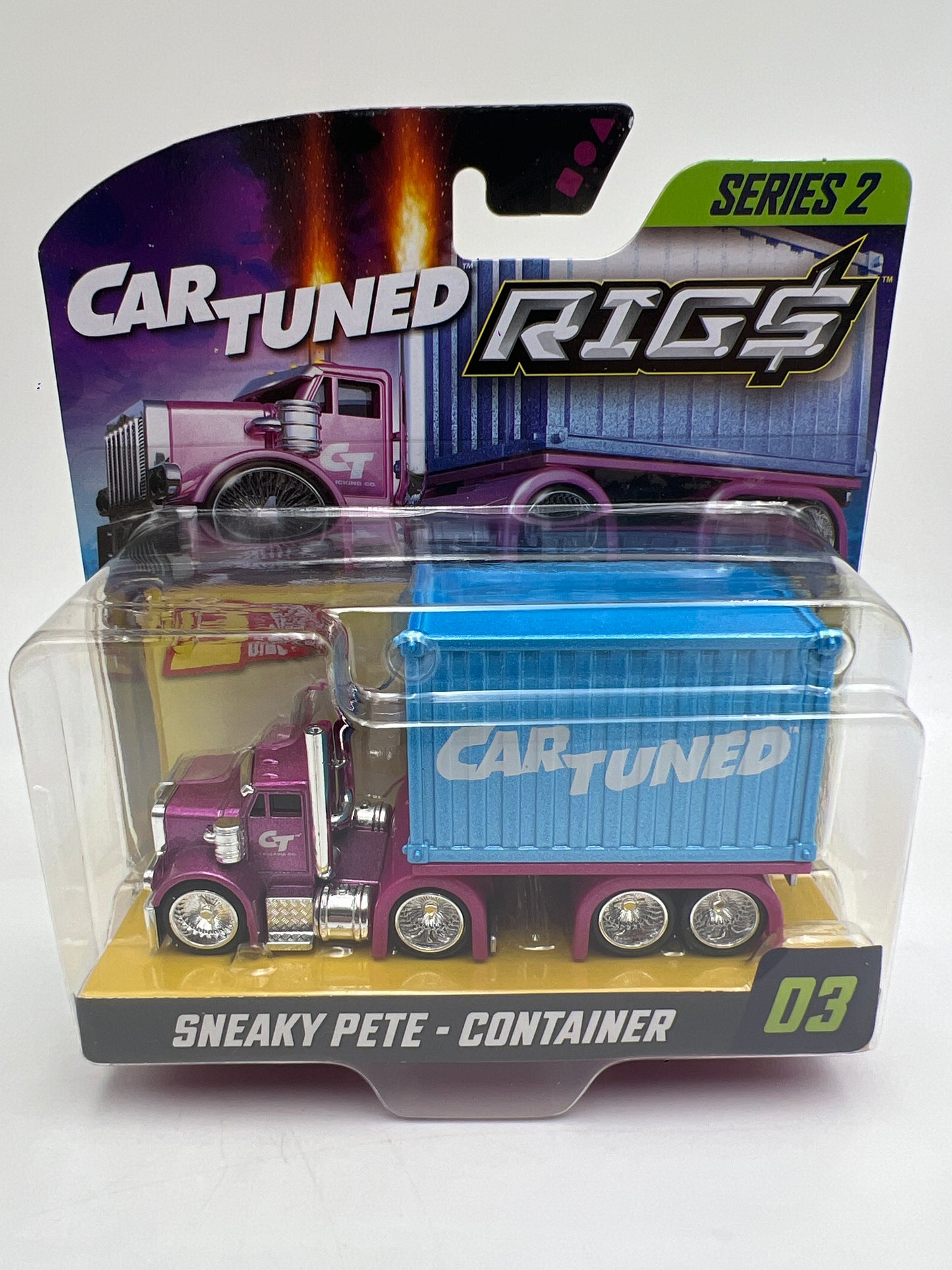 MGA Car Tuned Rigs Series 2 #3 Sneaky Pete Blue Container