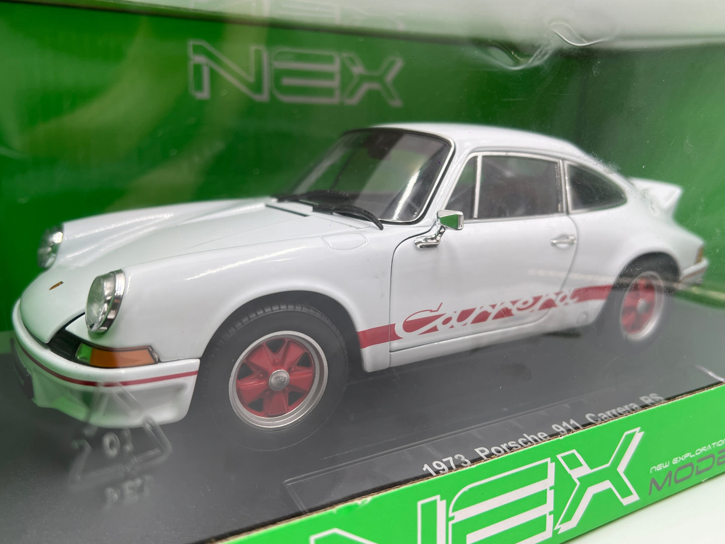 Welly 1:18 Scale NEX Models 1973 Porsche 911 Carrera RS White/Red VHTF