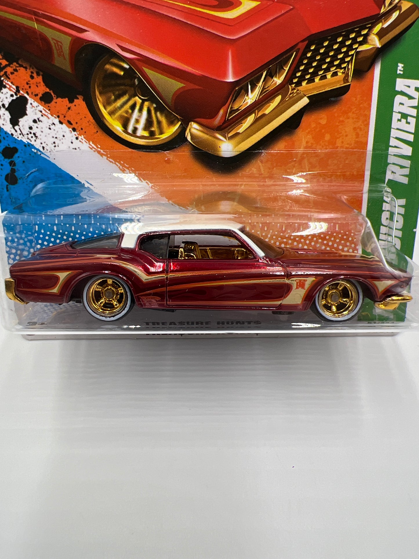 2011 Hot Wheels Super Treasure Hunt #61 1971 Buick Riviera Red W/Protector