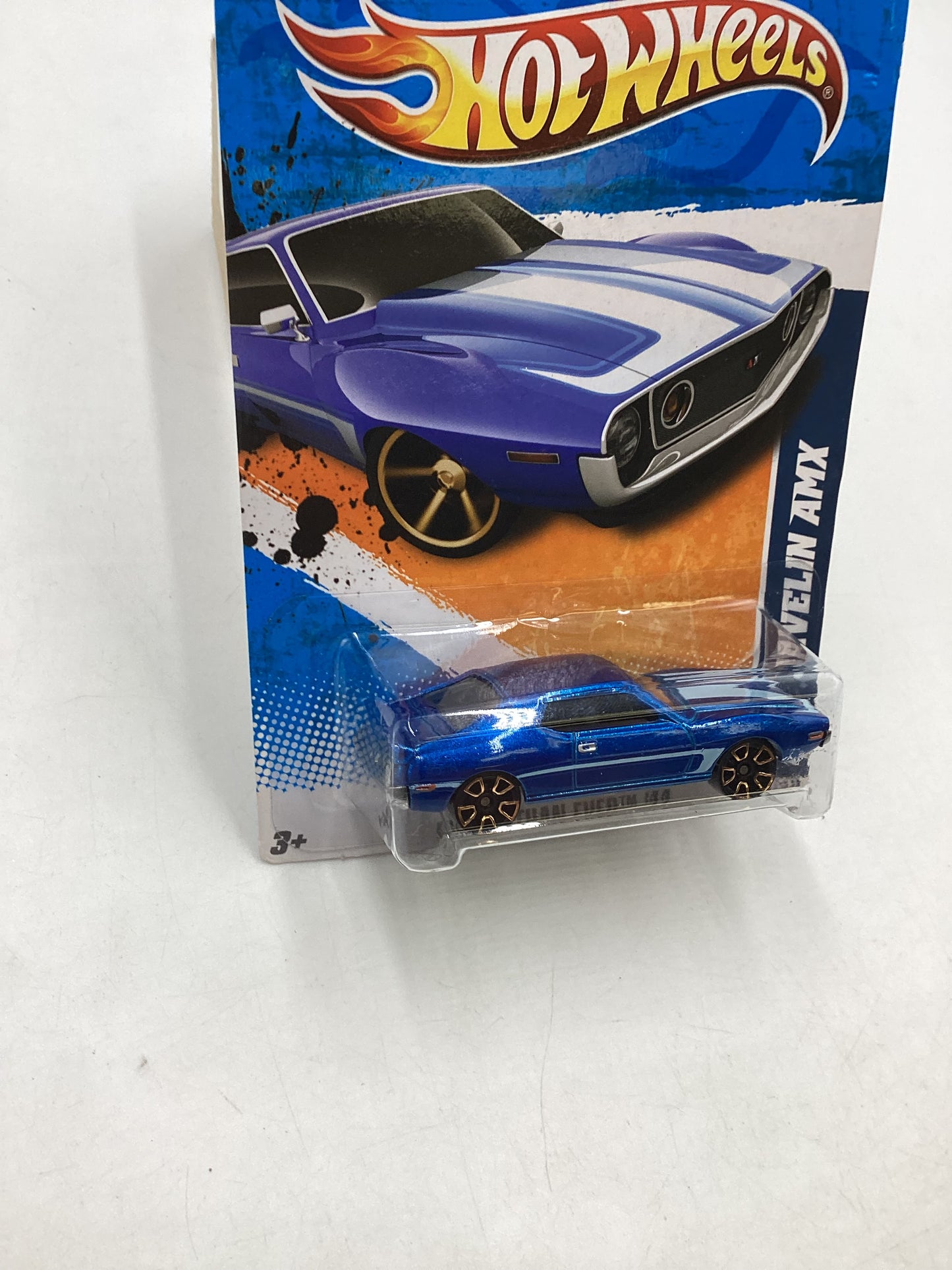 2011 Hot wheels #142 Faster Than Ever AMC Javelin AMX Blue Kmart KDays 236B