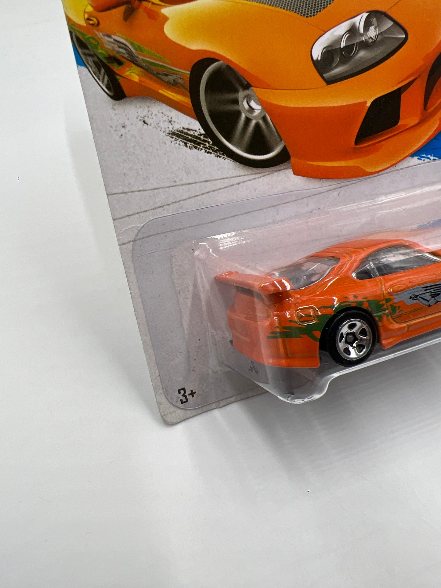 2013 Hot Wheels City #5 Fast & Furious Toyota Supra Orange W/Protector