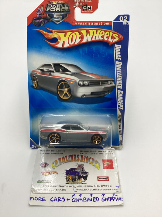 2009 Hot Wheels #128 Dodge Challenger Concept FTE faster than ever Silver Battle Force Card 44C