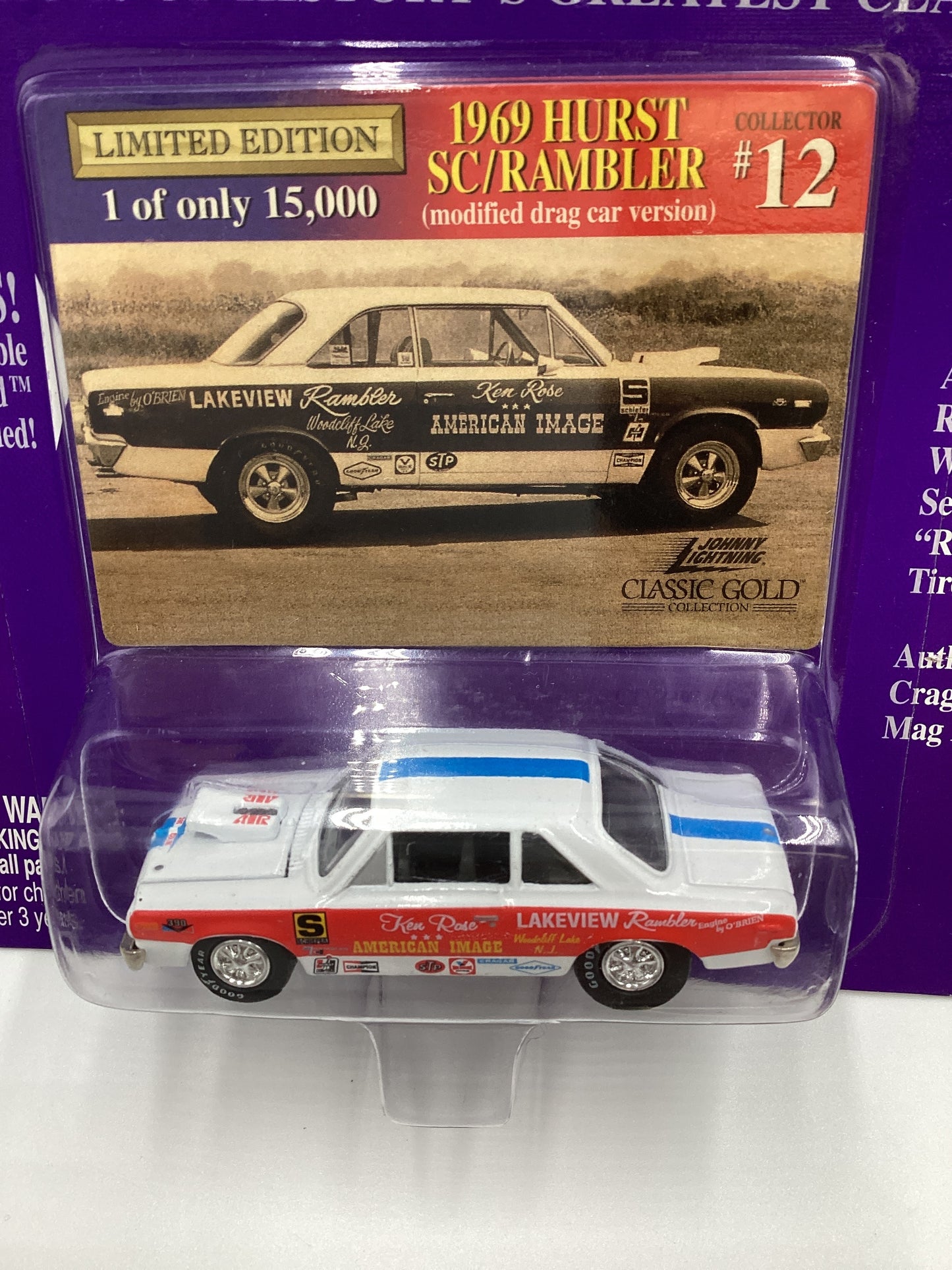 JOHNNY LIGHTNING CLASSIC GOLD Collection #12 1969 Hurst SC/Rambler Modified Drag Car Version 228F