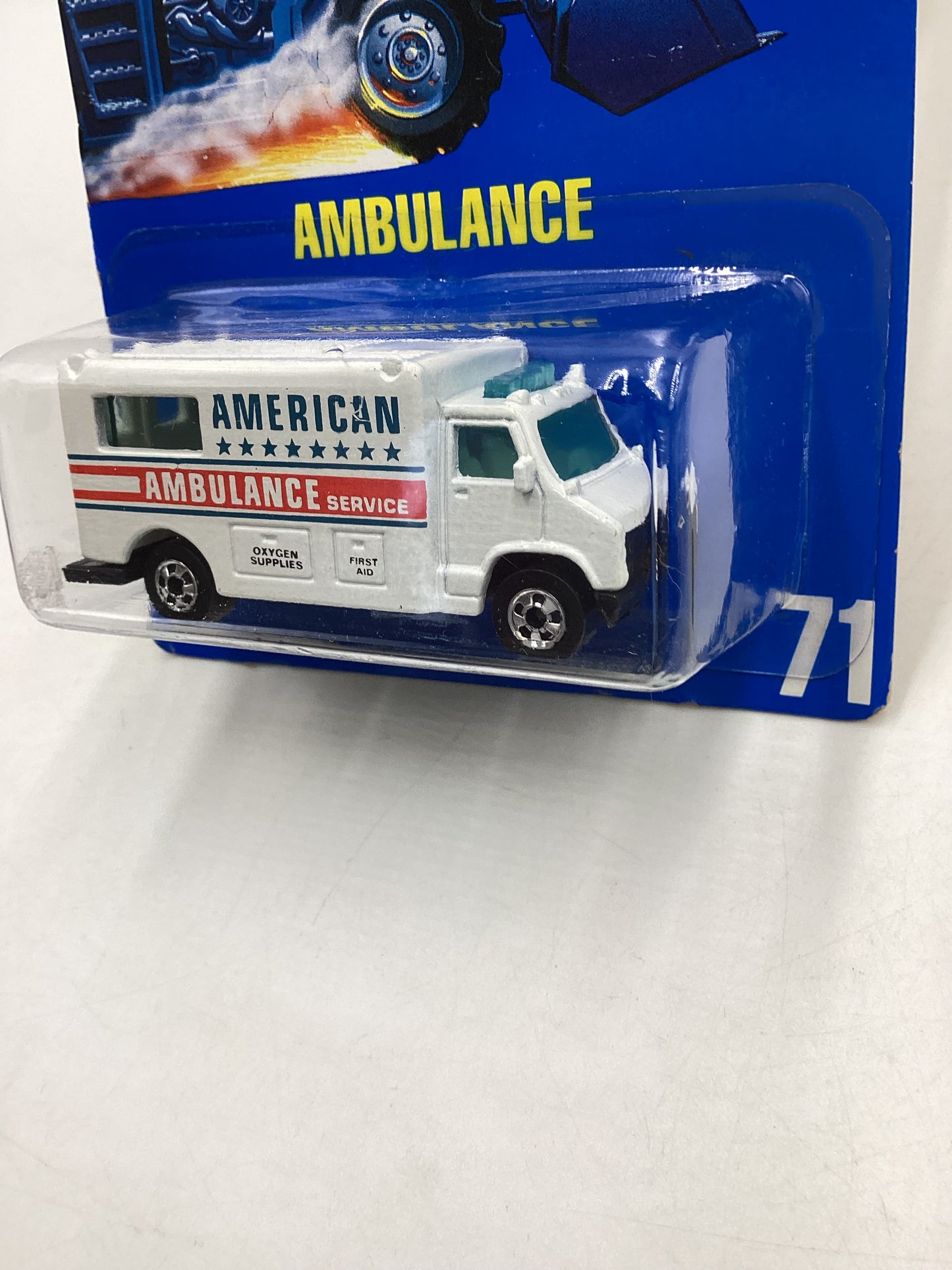 Hot Wheels Blue Card Collector No. 71 Ambulance White BW Wheels 239B