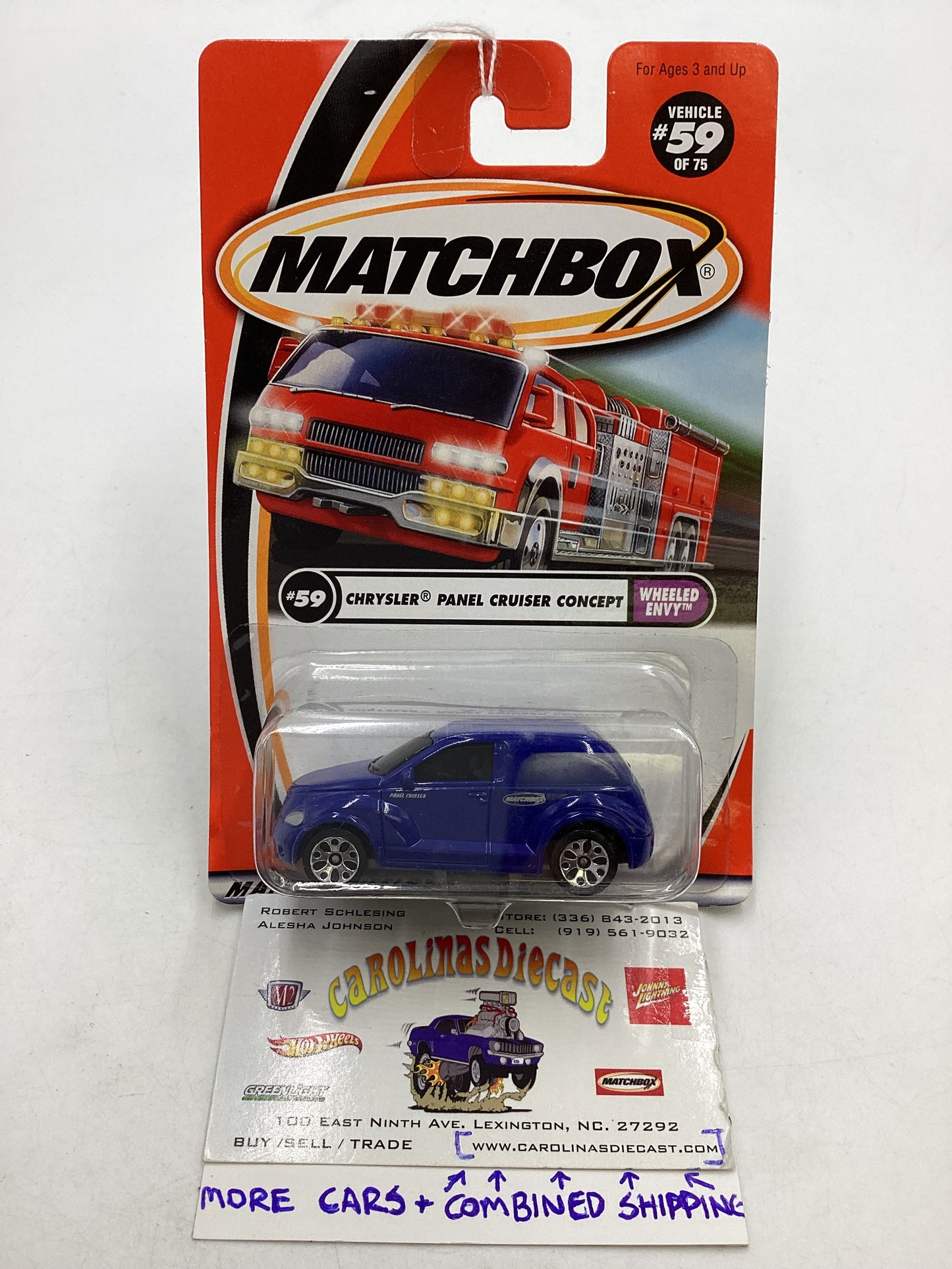 Matchbox #59 MBX Wheeled Envy Chrysler Panel Cruiser Concept Blue 208F
