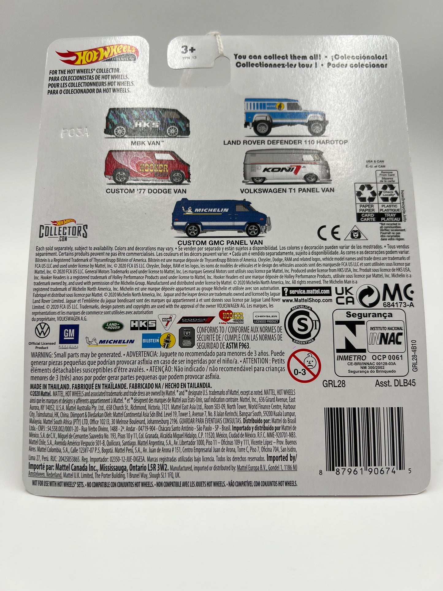 Hot Wheels Car Culture Koni #4 Volkswagen T1 Panel Bus Silver/White 257A