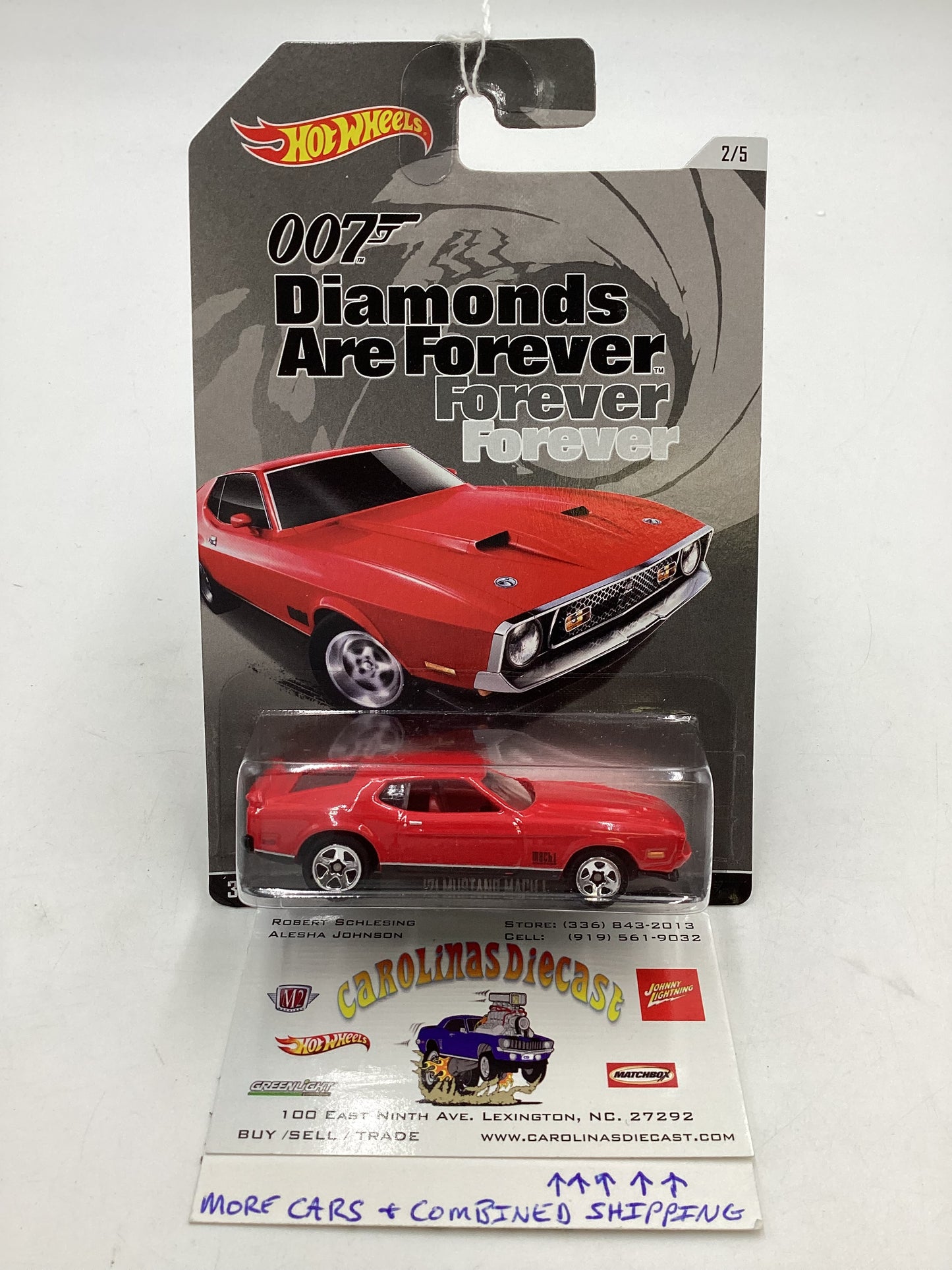 2019 Hot wheels 007 Diamonds are Forever ‘71 Mustang Mach 1 155F