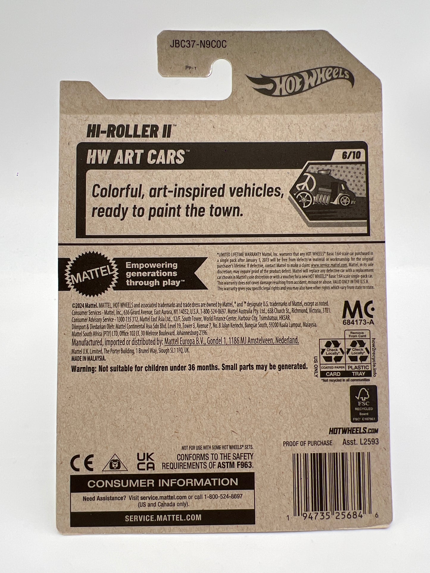 2025 Hot Wheels C Case Super Treasure Hunt #61 Hi-Roller II Black/White W/Protector #3