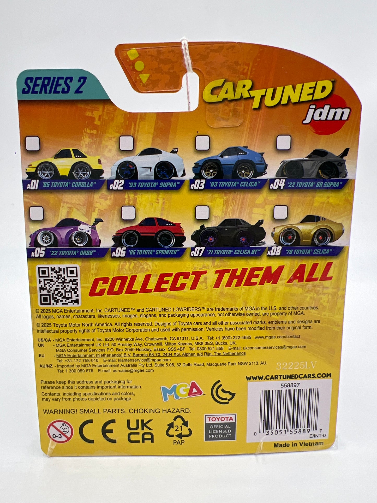 2025 MGA Car Tuned JDM Series 2 #2 93 Toyota Supra White 178K