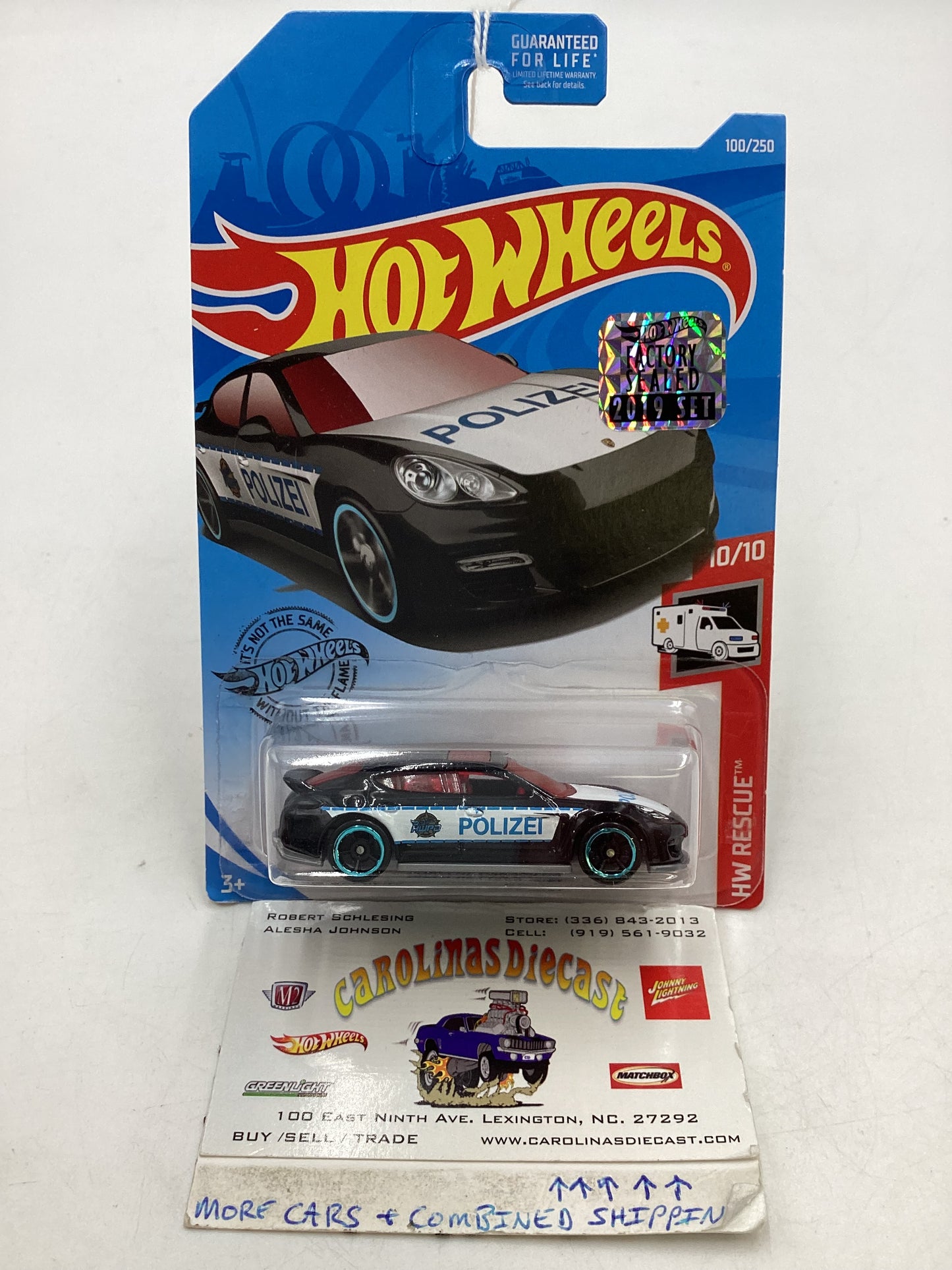 2019 Hot wheels Factory Sealed #100 Porsche Panamera Black 100C