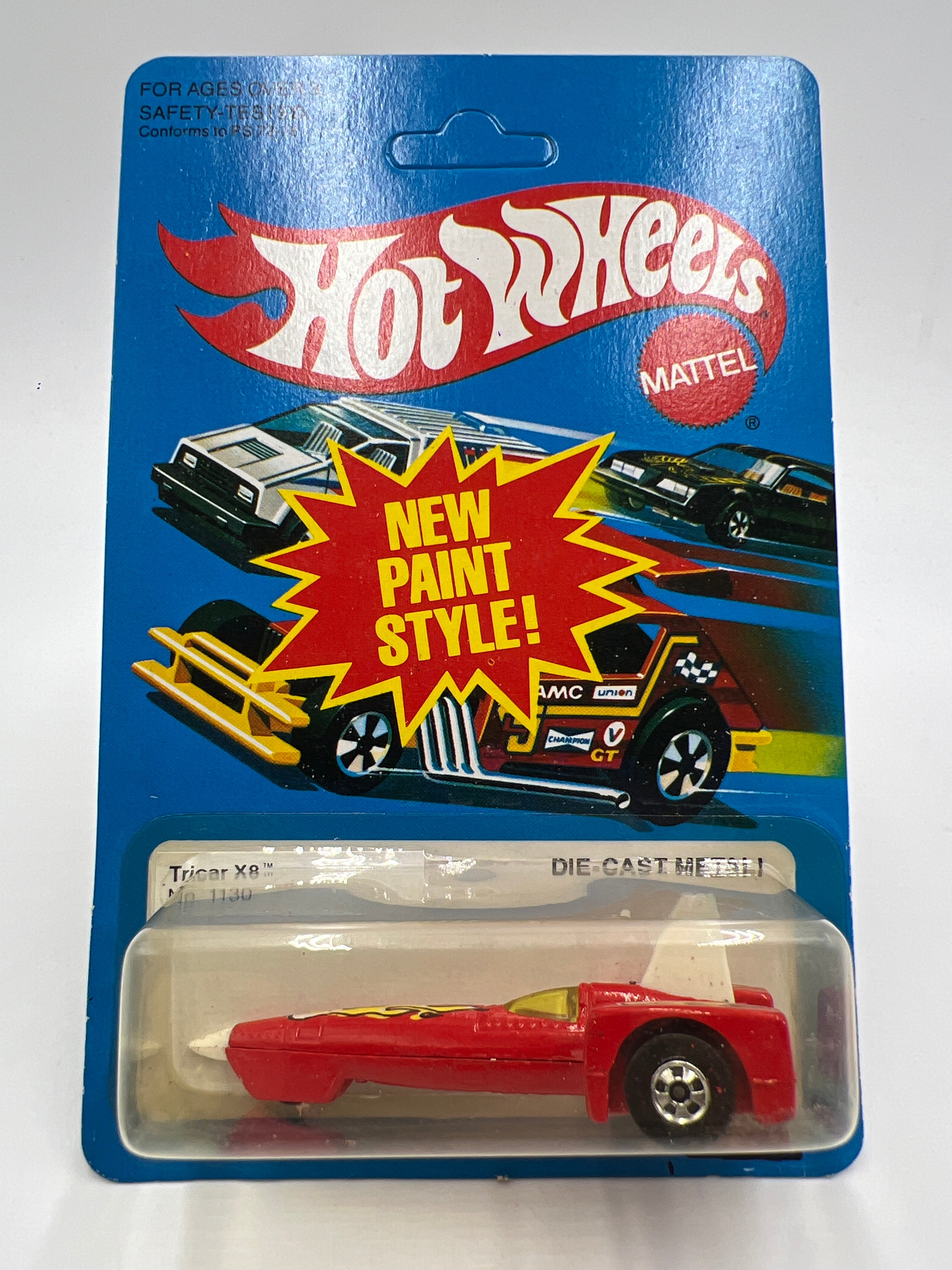 Hot Wheels Tricar X8 No. 1130 レーシングカー Hot Wheels Original 1981 #1130 Tricer X8 Red Unpunched New Paint