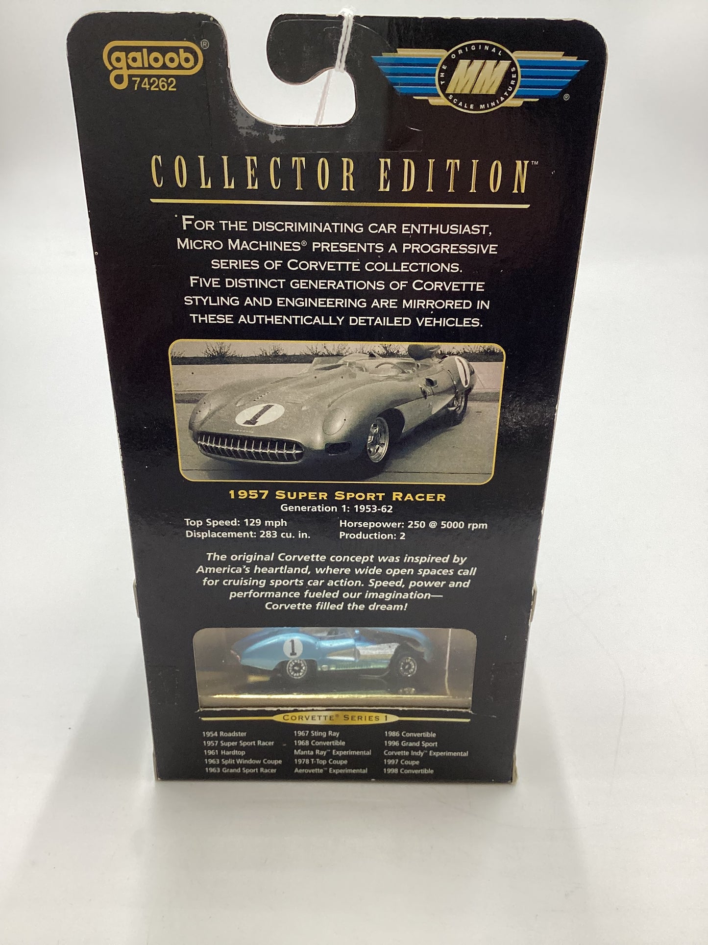 Micro Machines Collectors Edition Corvette Series 1 1957 Super Sport Racer Light Blue 1/20000 SR CE2