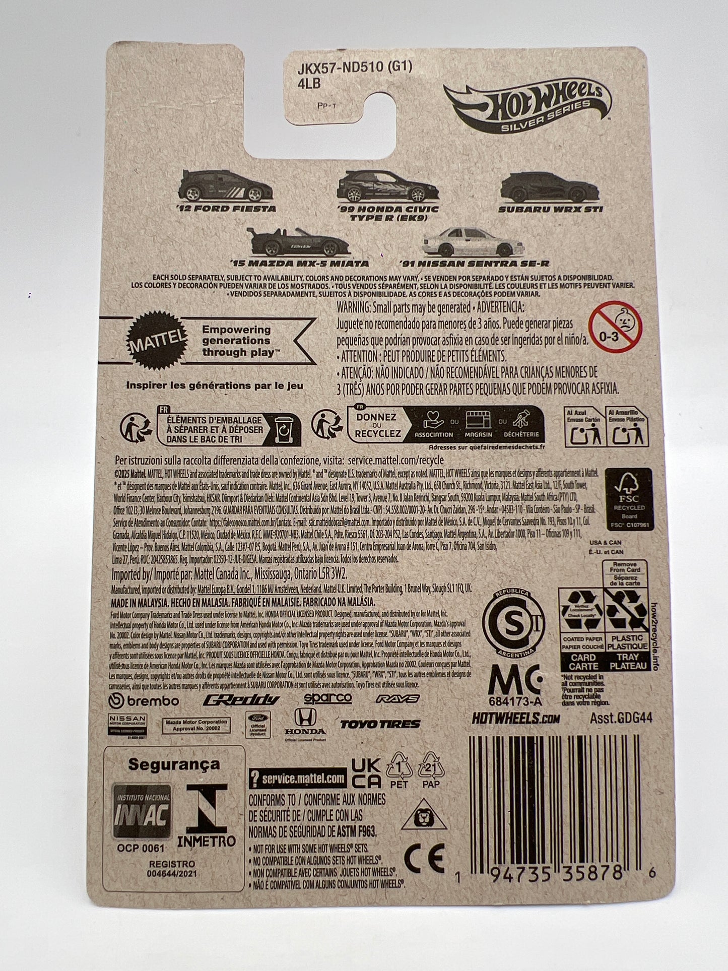 2025 Hot Wheels Silver Series Compact Kings #2 99 Honda Civic Type R EK9 Purple 161C