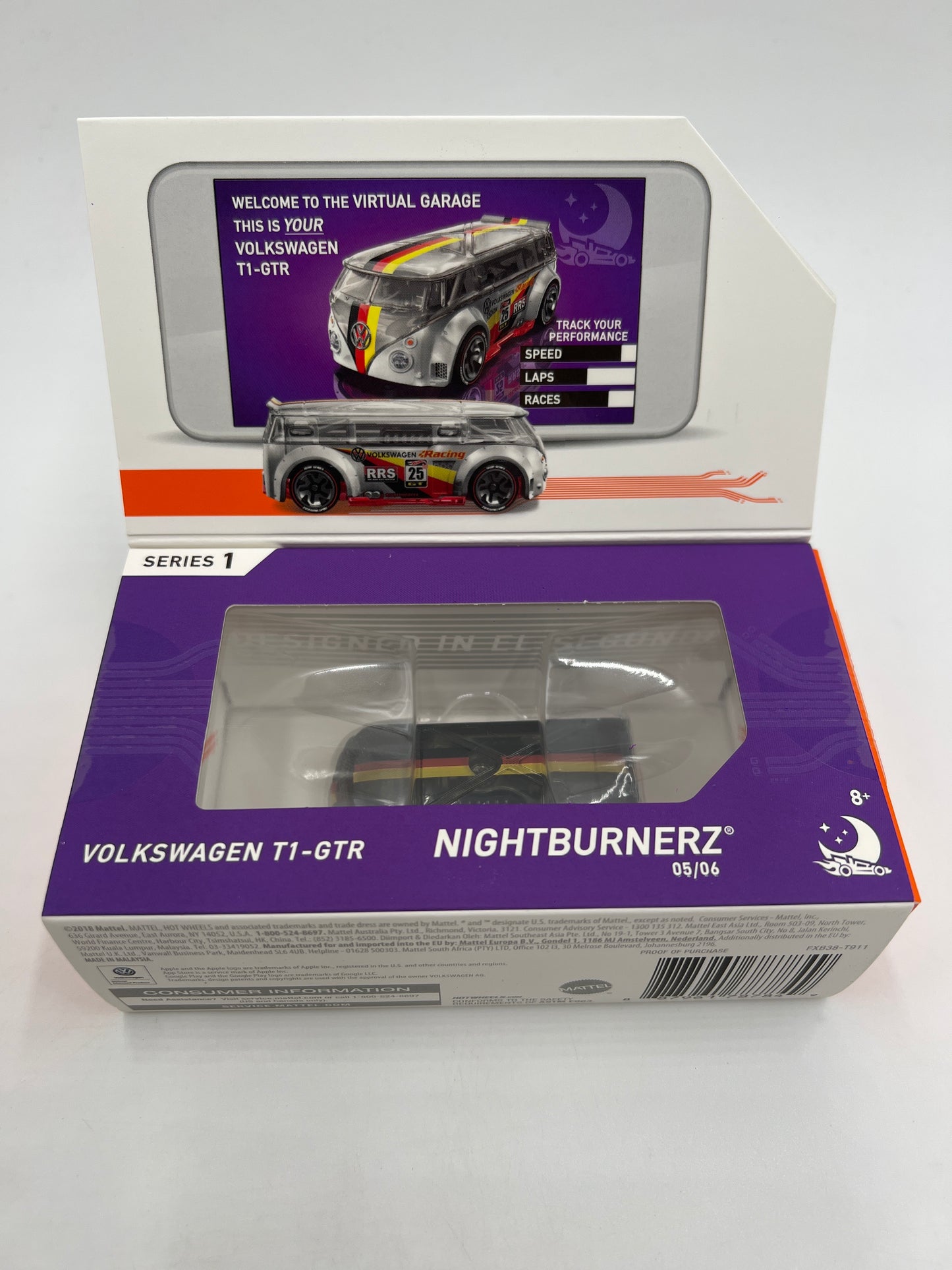 Hot Wheels iD Nightburnerz Series 1 #5 Volkswagen T1-GTR Silver