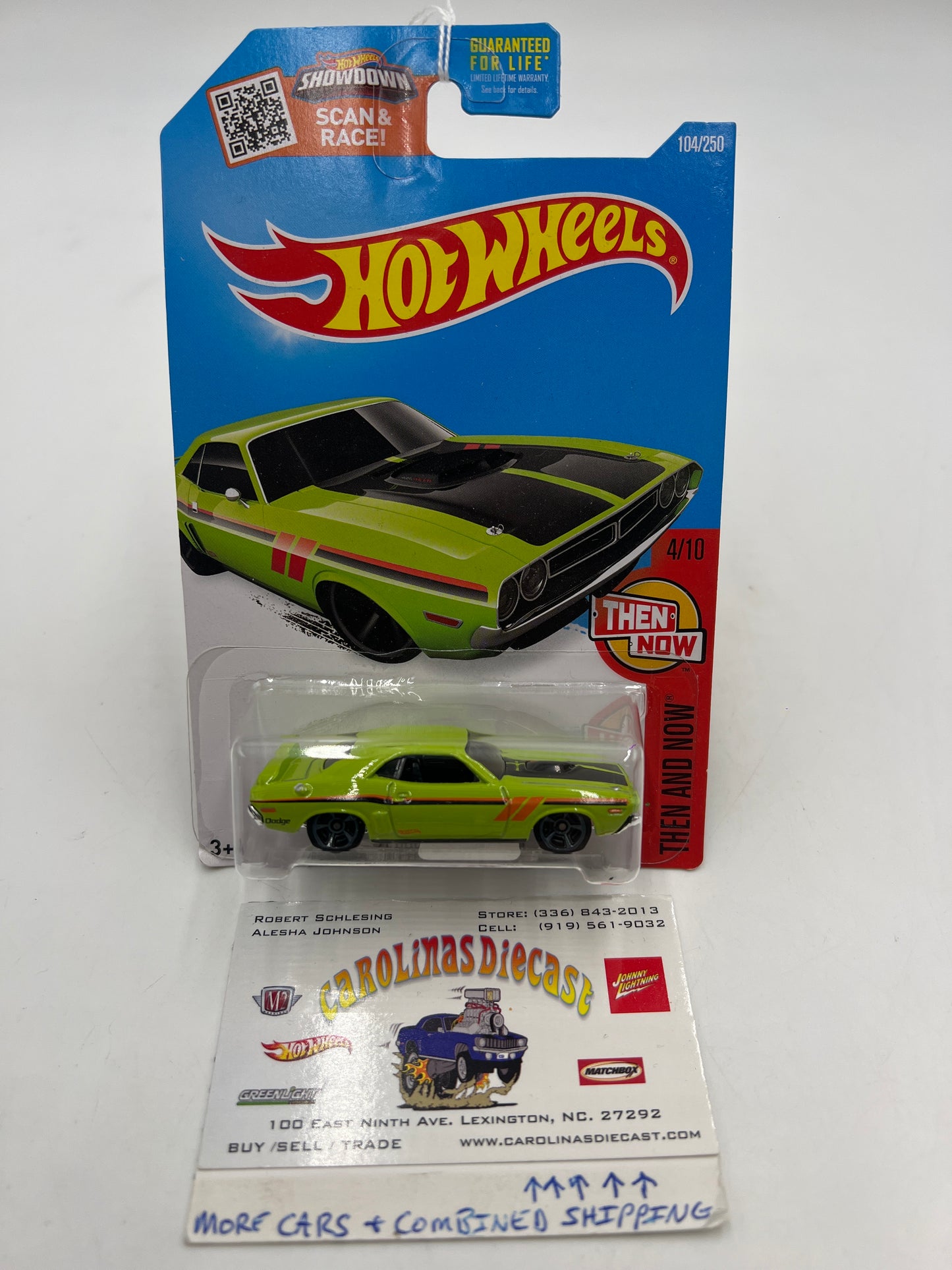 2016 Hot Wheels Then and Now #104 71 Dodge Challenger Green Kmart Exclusive 240A