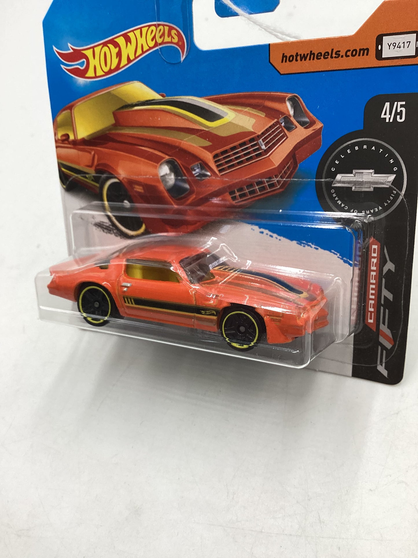 2017 Hot wheels Short Card Orange 81 Camaro 9C