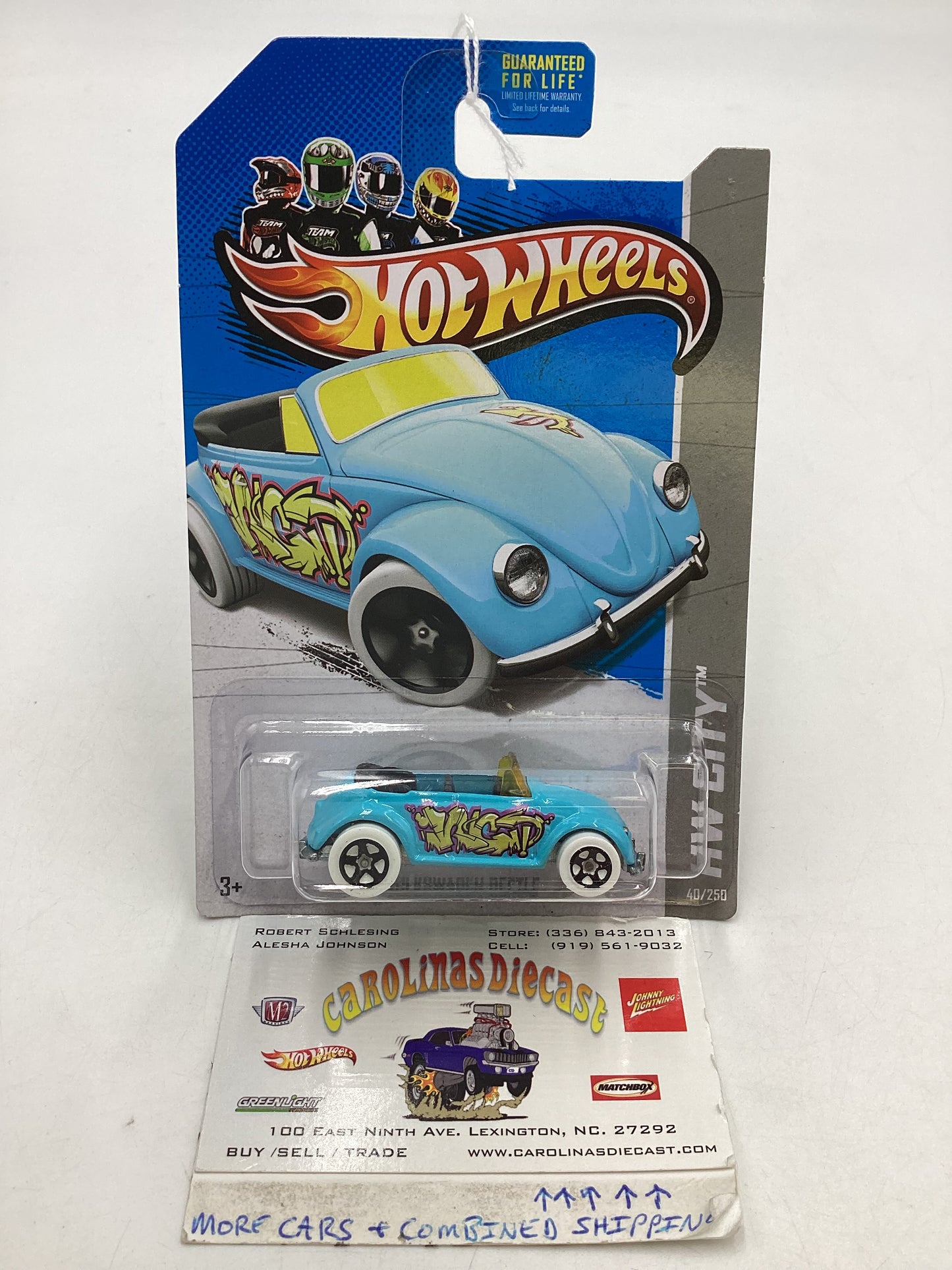 2013 Hot Wheels #40 Volkswagen Beetle Light Blue 95G