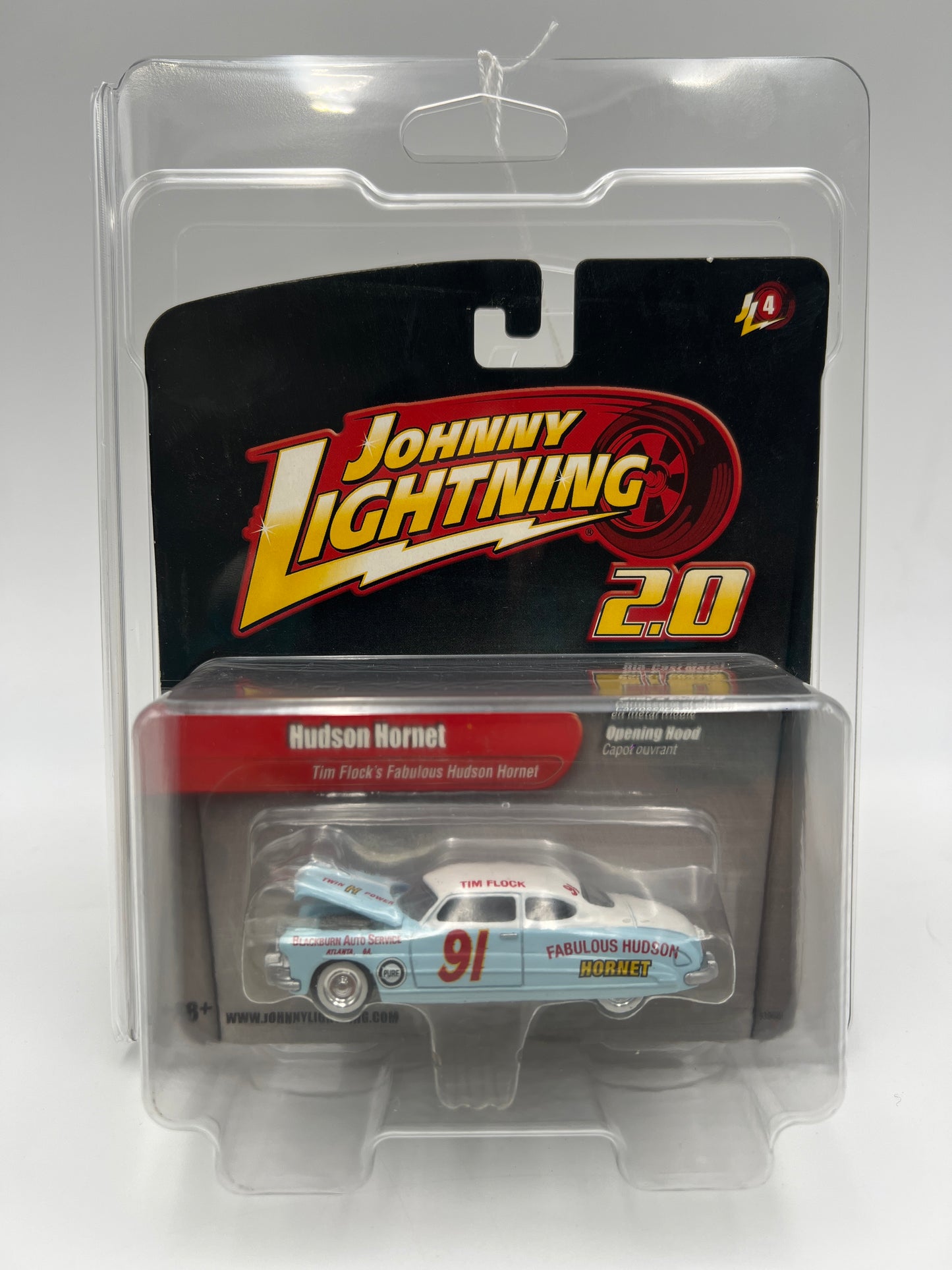 Johnny Lightning 2.0 Release #4 Tim Flocks Fabulous Hudson Hornet W/Protector VHTF