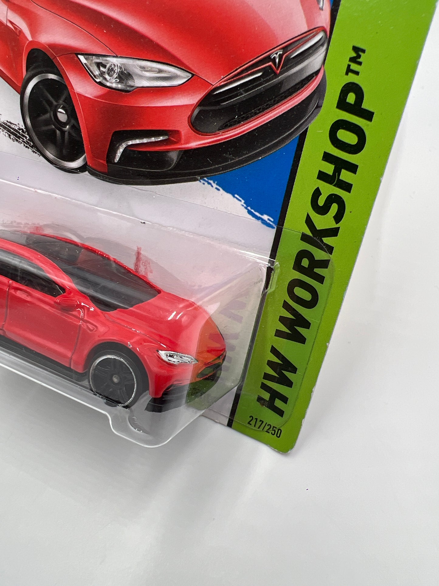 2015 Hot Wheels Workshop #217 Tesla Model S Red 48C