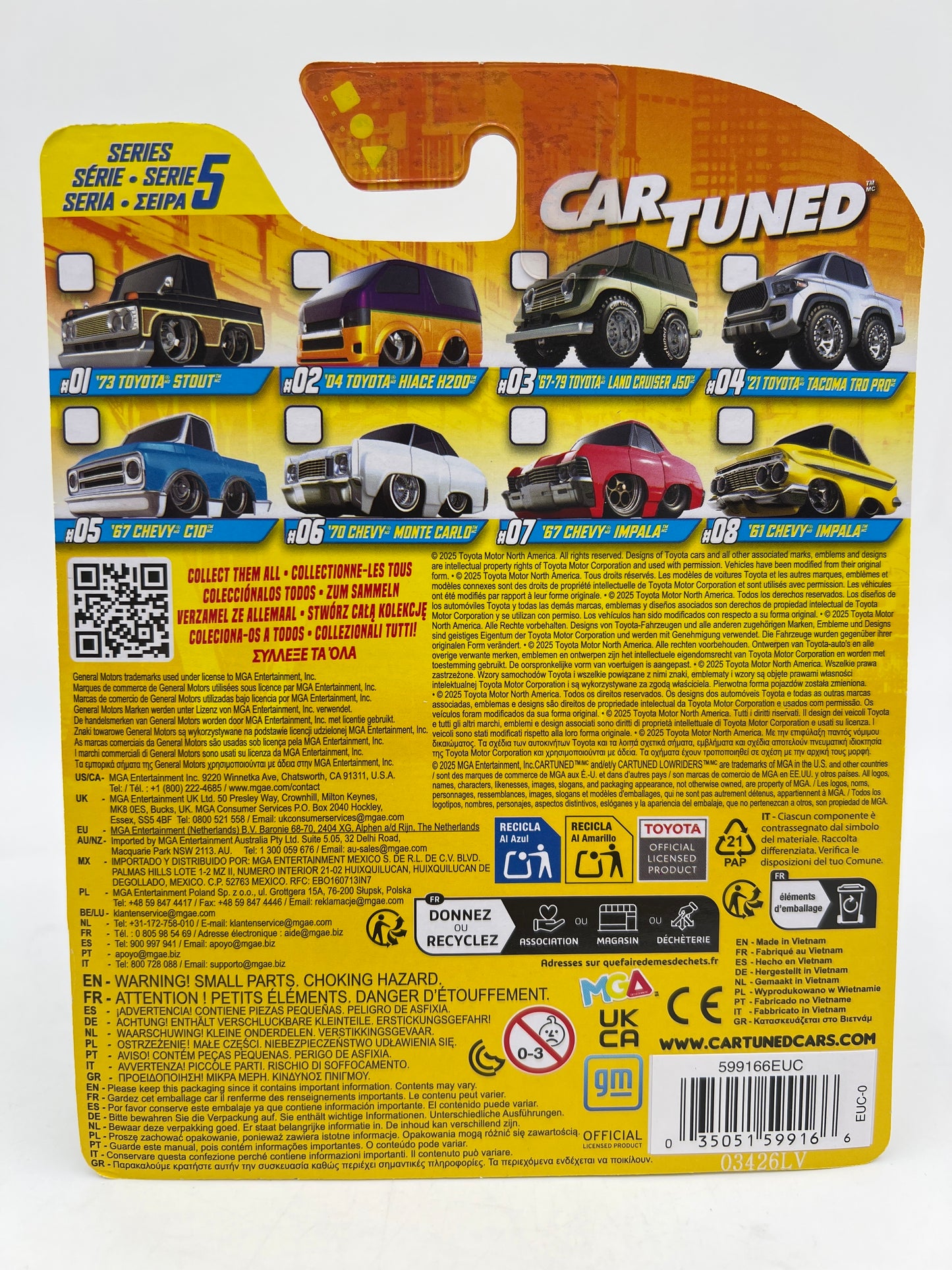 MGA Car Tuned Hobby Exclusive Series 5 #8 61 Chevy Impala Yellow 186G