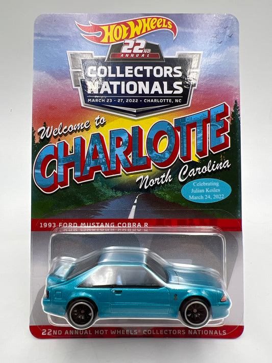 2022 Hot Wheels 22th Collectors Nationals Dinner Sticker 1993 Ford Mustang Cobra R W/Protector