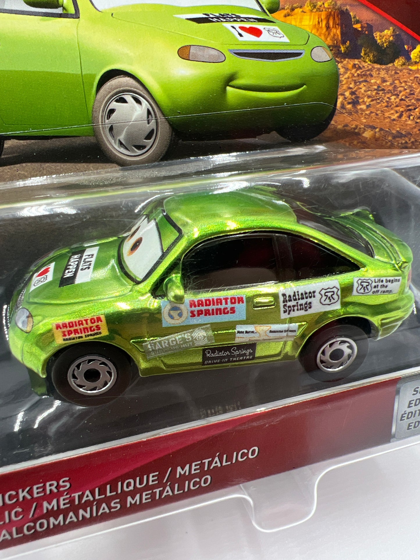 Disney Cars Scavenger Hunt Chase Nick Stickers Metallic Green 138B
