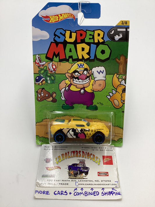 2016 Hot Wheels Super Mario #3 RD-08 Yellow Wario 157A