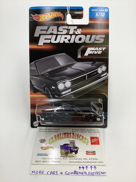 2023 Hot Wheels Fast and Furious Series 3  #5 1971 Nissan Skyline H/T 2000 GT-R Black 74C