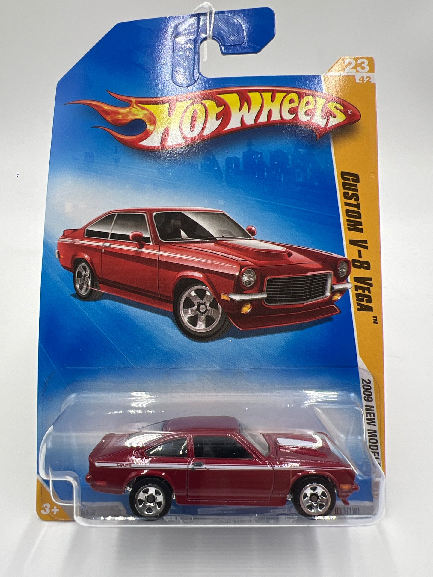 2009 Hot Wheels New Models #23 Custom V-8 Vega Red 9i