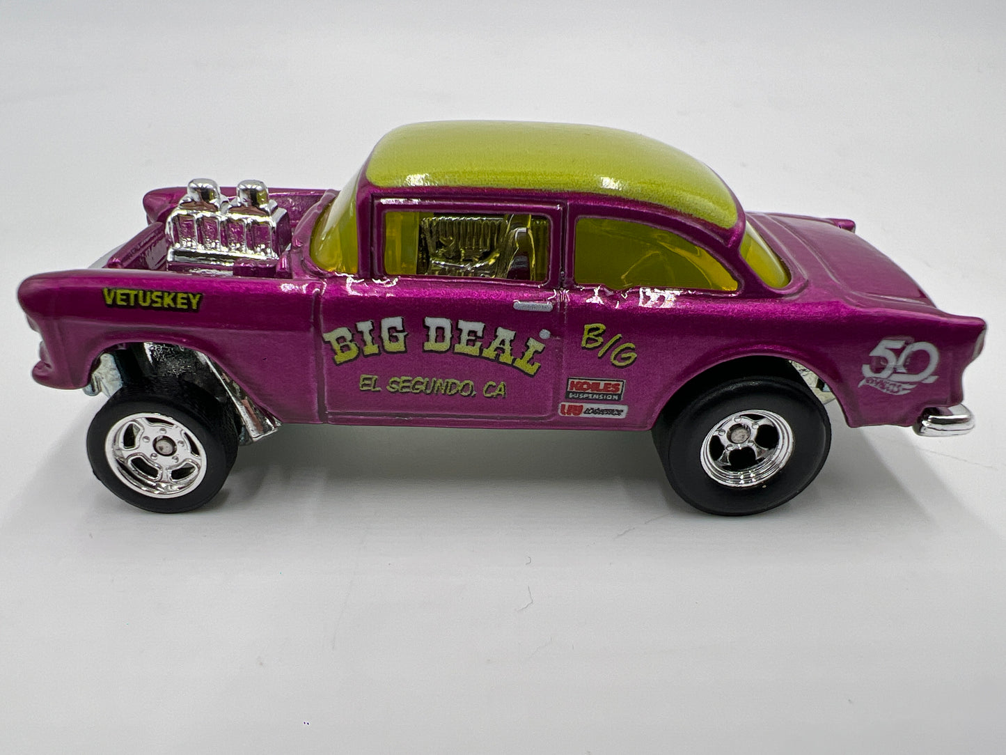 Hot Wheels 50th Favorites Premium 55 Chevy Bel Air Gasser Purple Loose