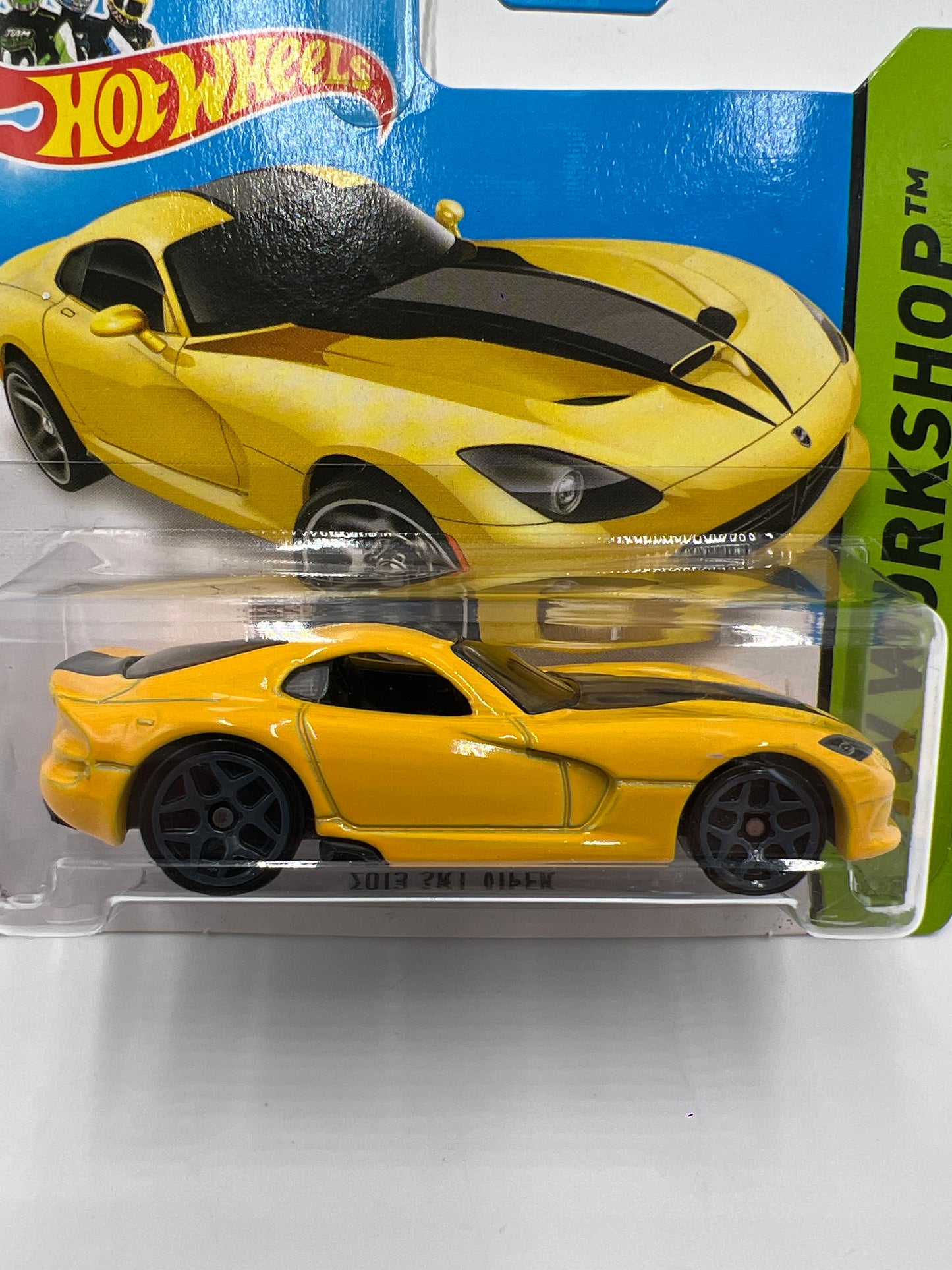 2014 Hot Wheels Short Card HW Workshop #203 2013 SRT Viper Yellow