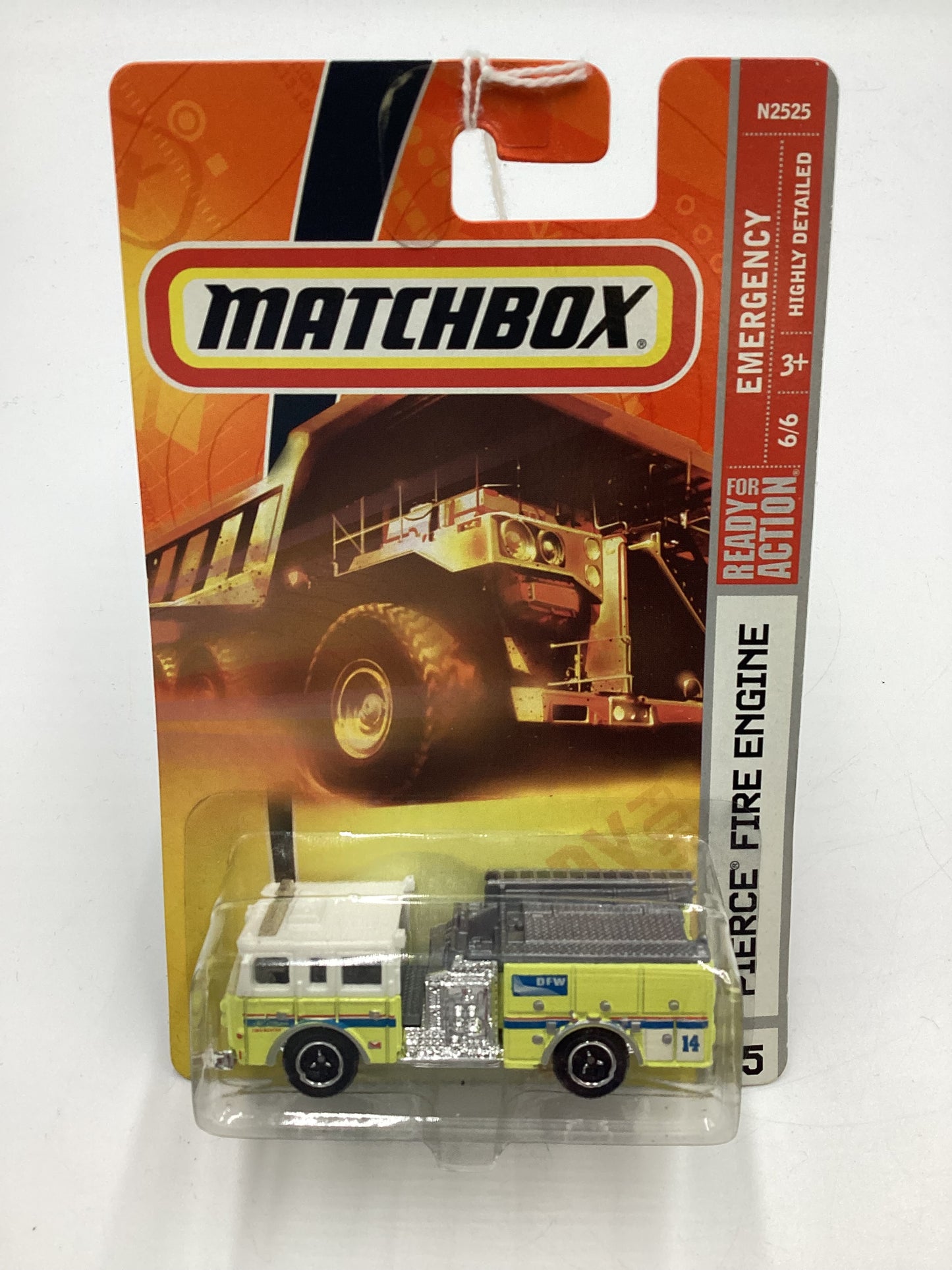 Matchbox Emergency Response #75 Pierce Fire Engine Neon Yellow/White 206C