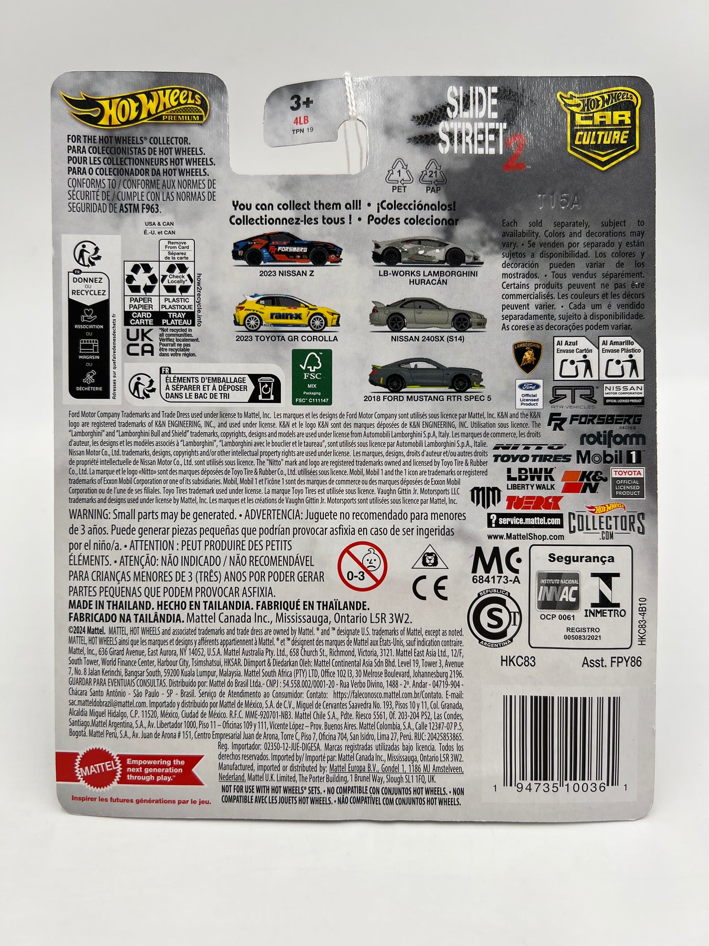 2024 Hot Wheels Premium Slide Street 2 #4 Nissan 240SX S14 Silver 244K