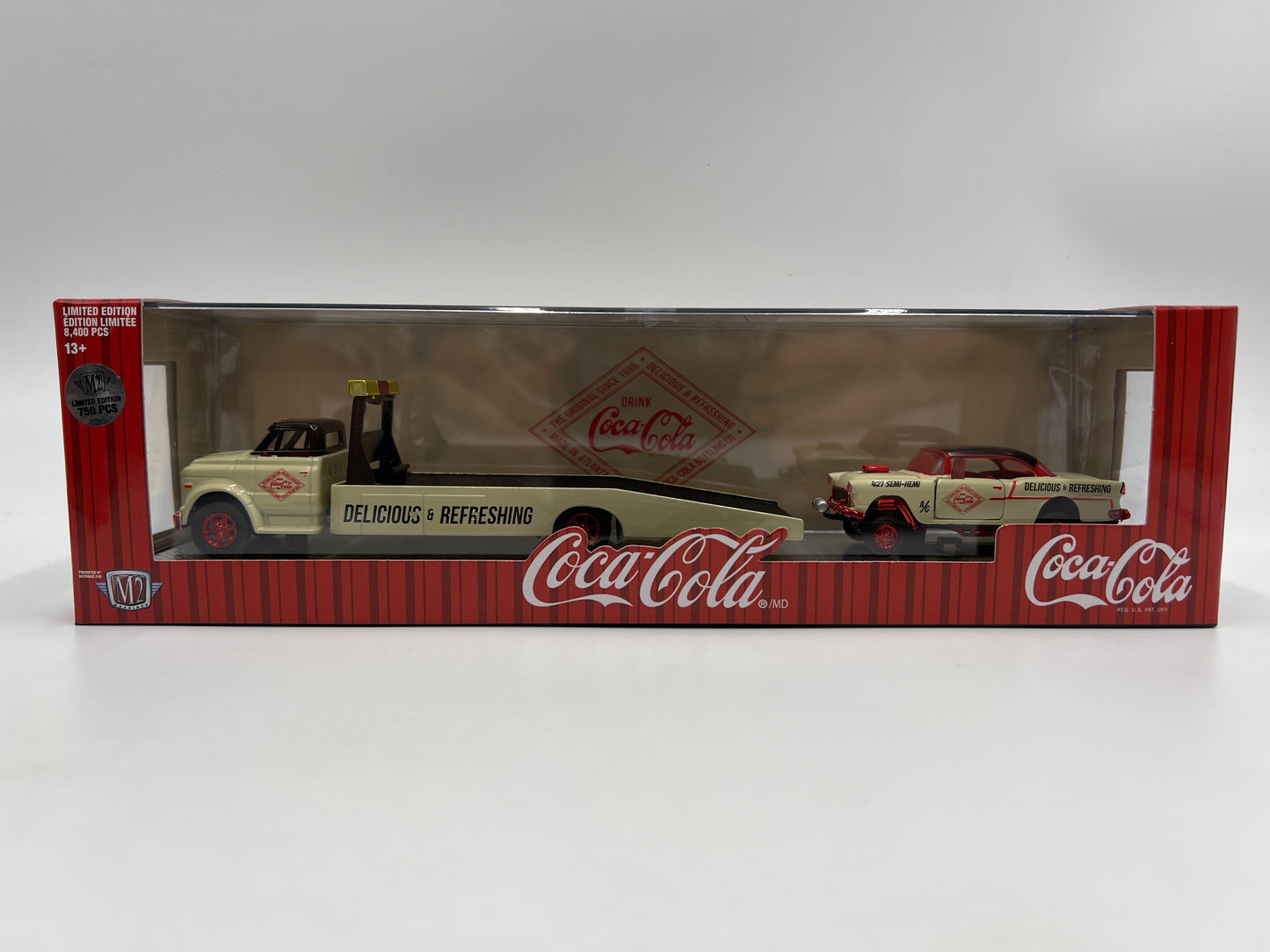 M2 Machines Auto Haulers CHASE Coca Cola 1968 Chevrolet C60 Truck & 1955 Chevrolet Bel Air Gasser TW20