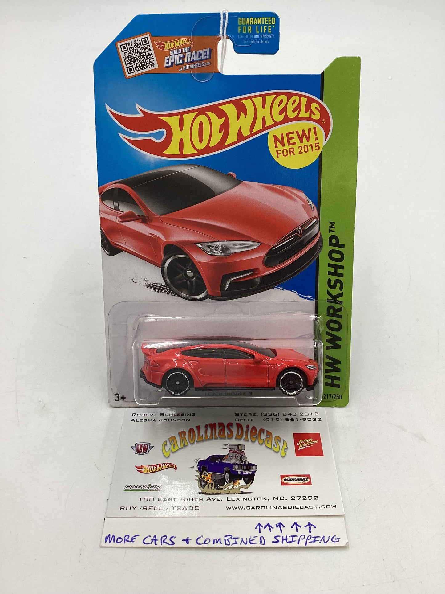 2015 Hot Wheels #217 Tesla Model S 50A