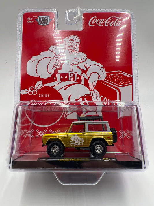 2025 M2 Machines Coca Cola Holidays 1966 Ford Bronco Gold SK10 195B