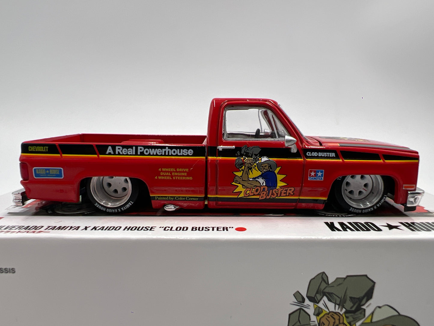 Mini GT x Kaido House #130 Chevrolet Silverado Tamiya x Kaido House Clod Buster Orange