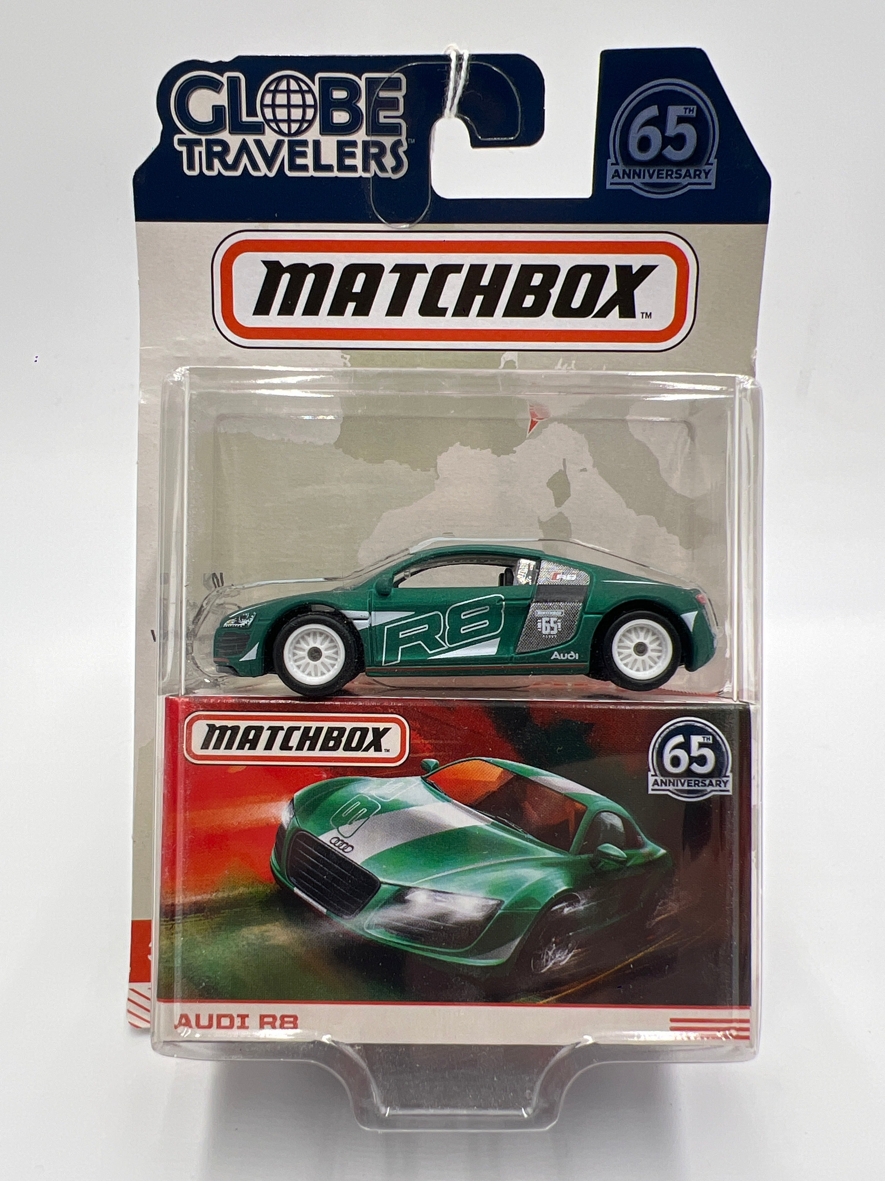 Matchbox 65th Anniversary Globe Travelers Audi R8 Green 168M